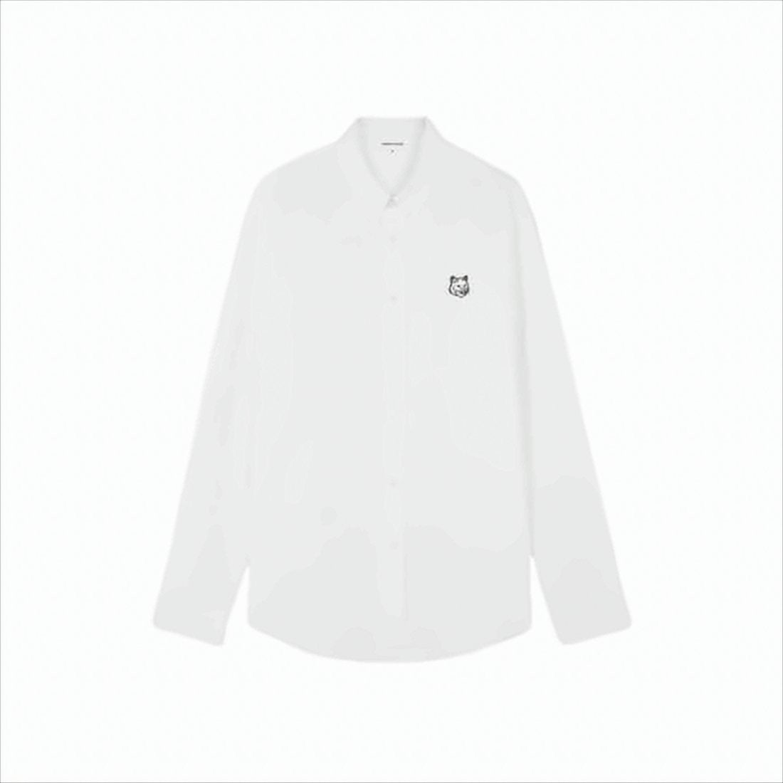 Classic White Long-Sleeved Shirt With Embroidered Logo