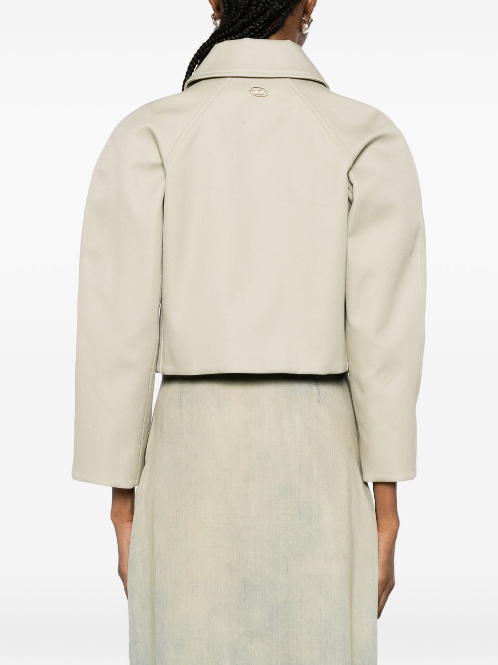 Cropped Boxy Jacket With Pointed Collar