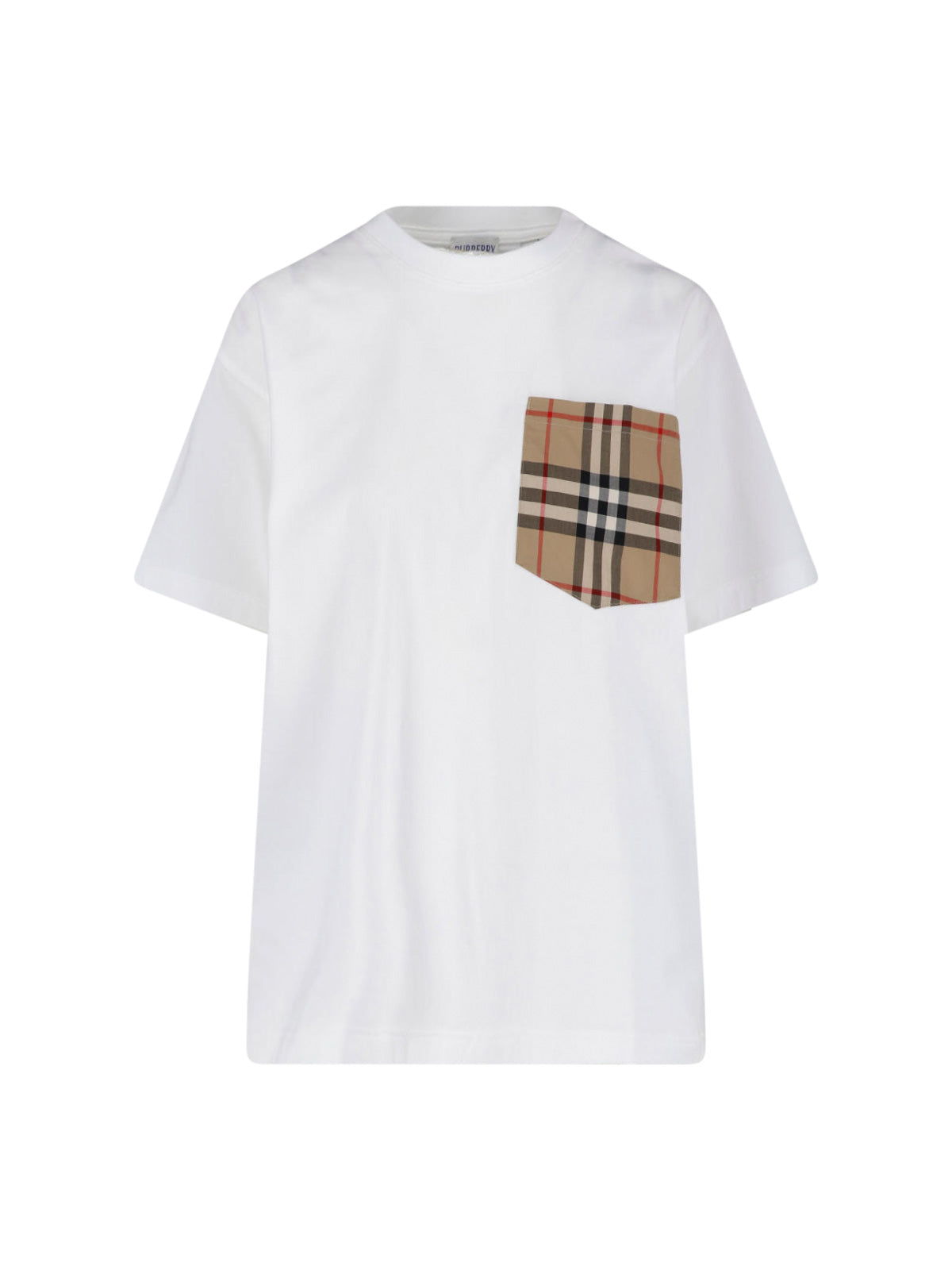 White Check Pocket Cotton T-Shirt