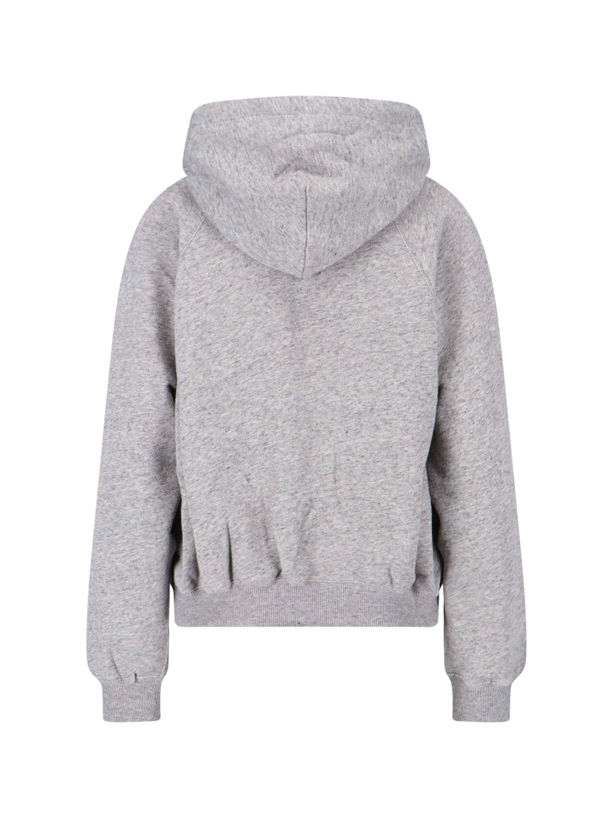 Grey Embroidered Logo Cotton Hoodie