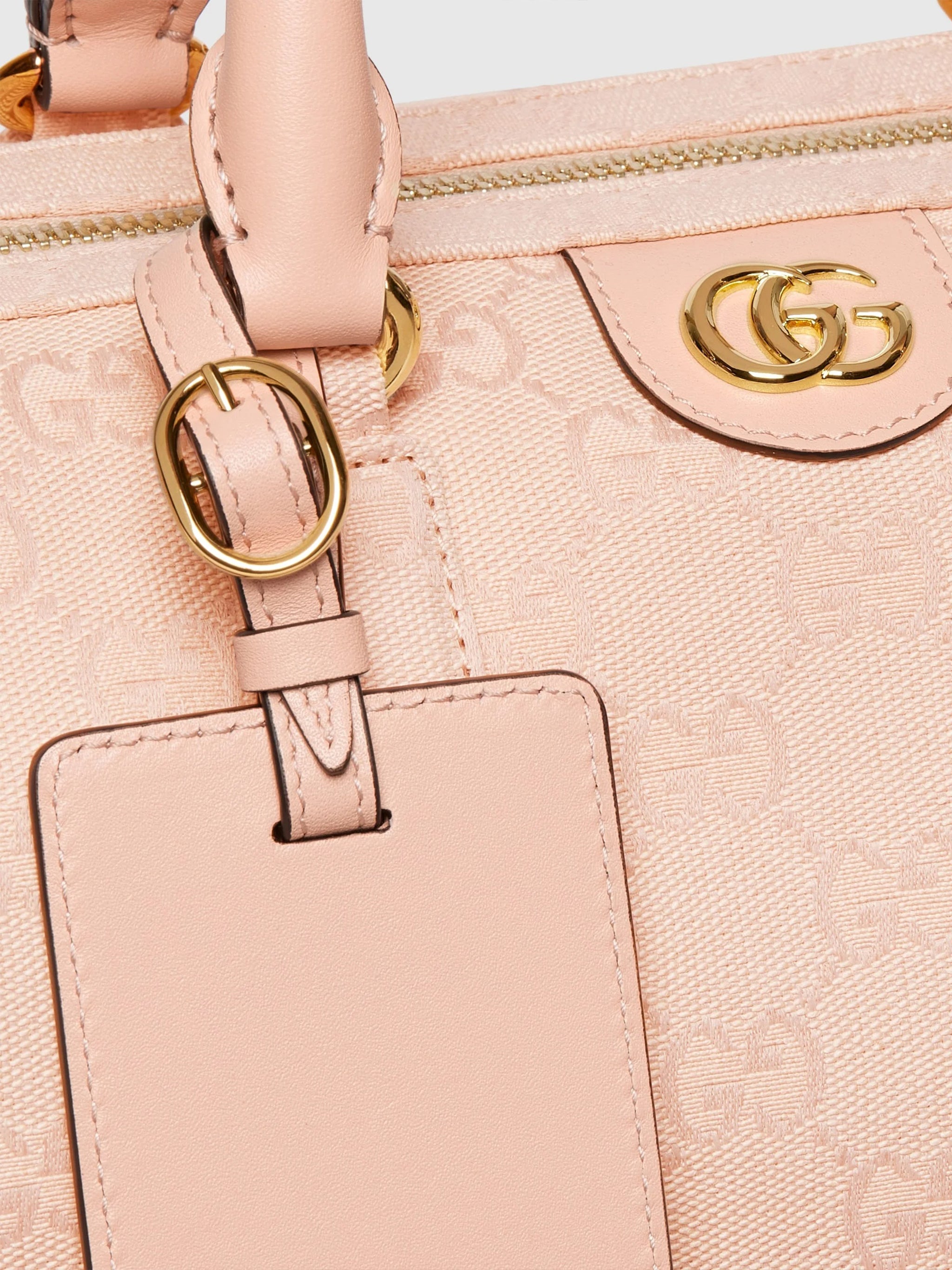Pink Ophidia Structured Monogram Canvas Handbag