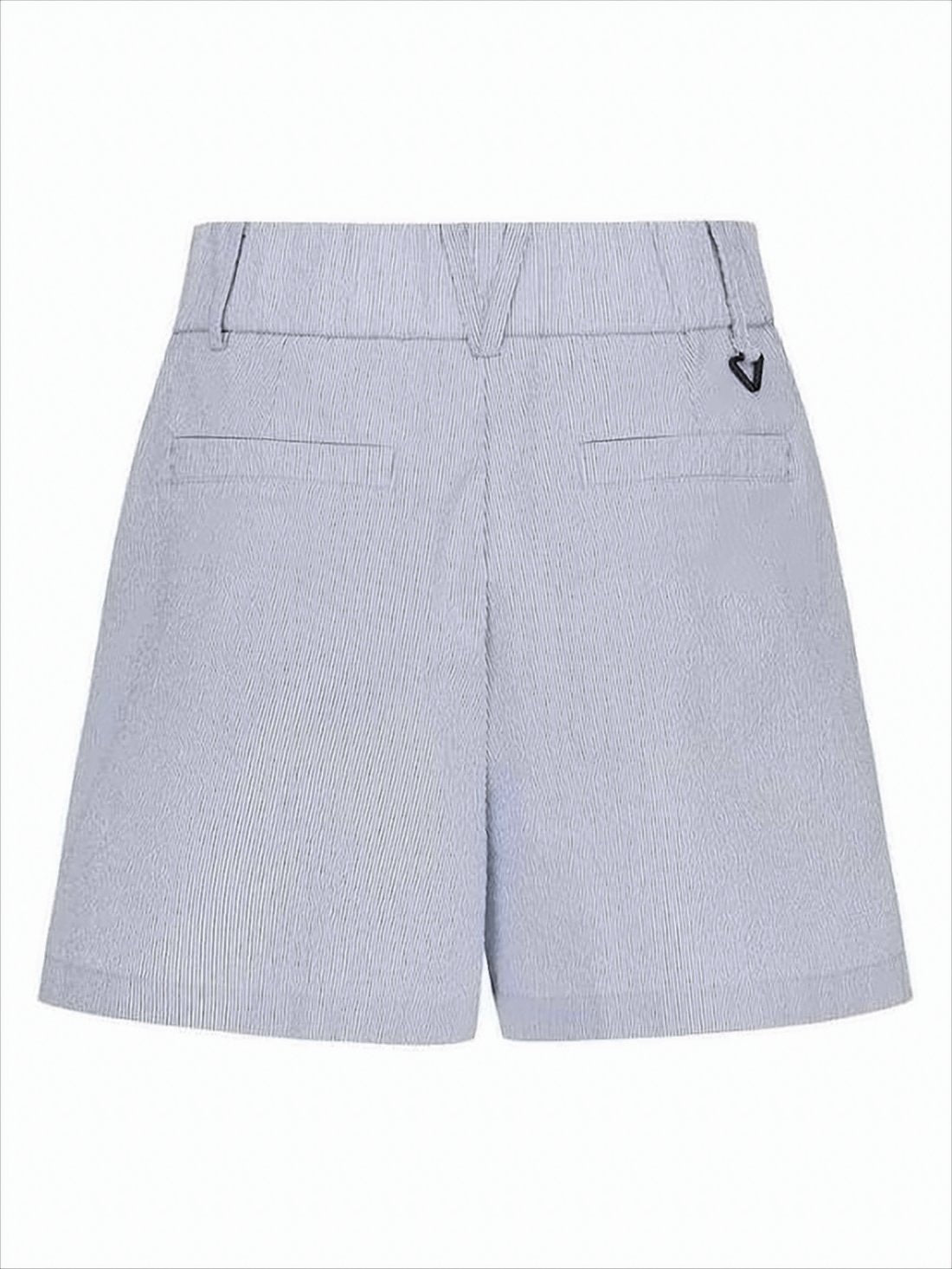 Subtle Pinstripe Women's Shorts with Pleat Detail