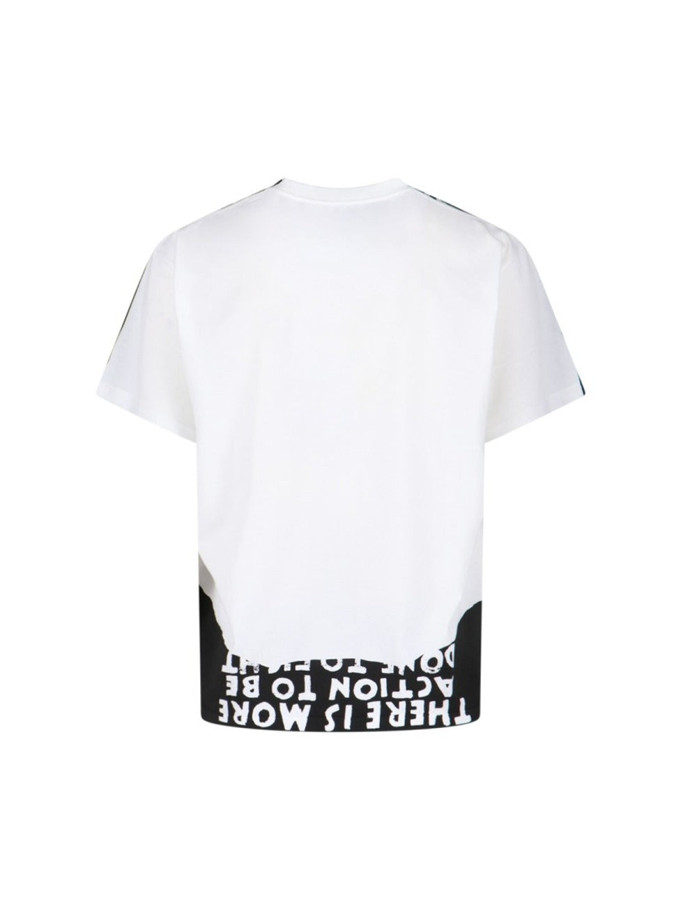 Bicolor Contrast Print T-Shirt With Round Neckline And Short Sleeves