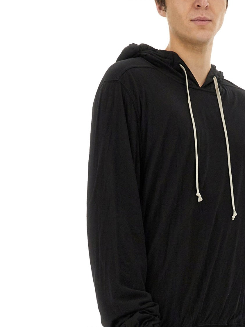 Relaxed Fit Black Hoodie With Drawstring Hood
