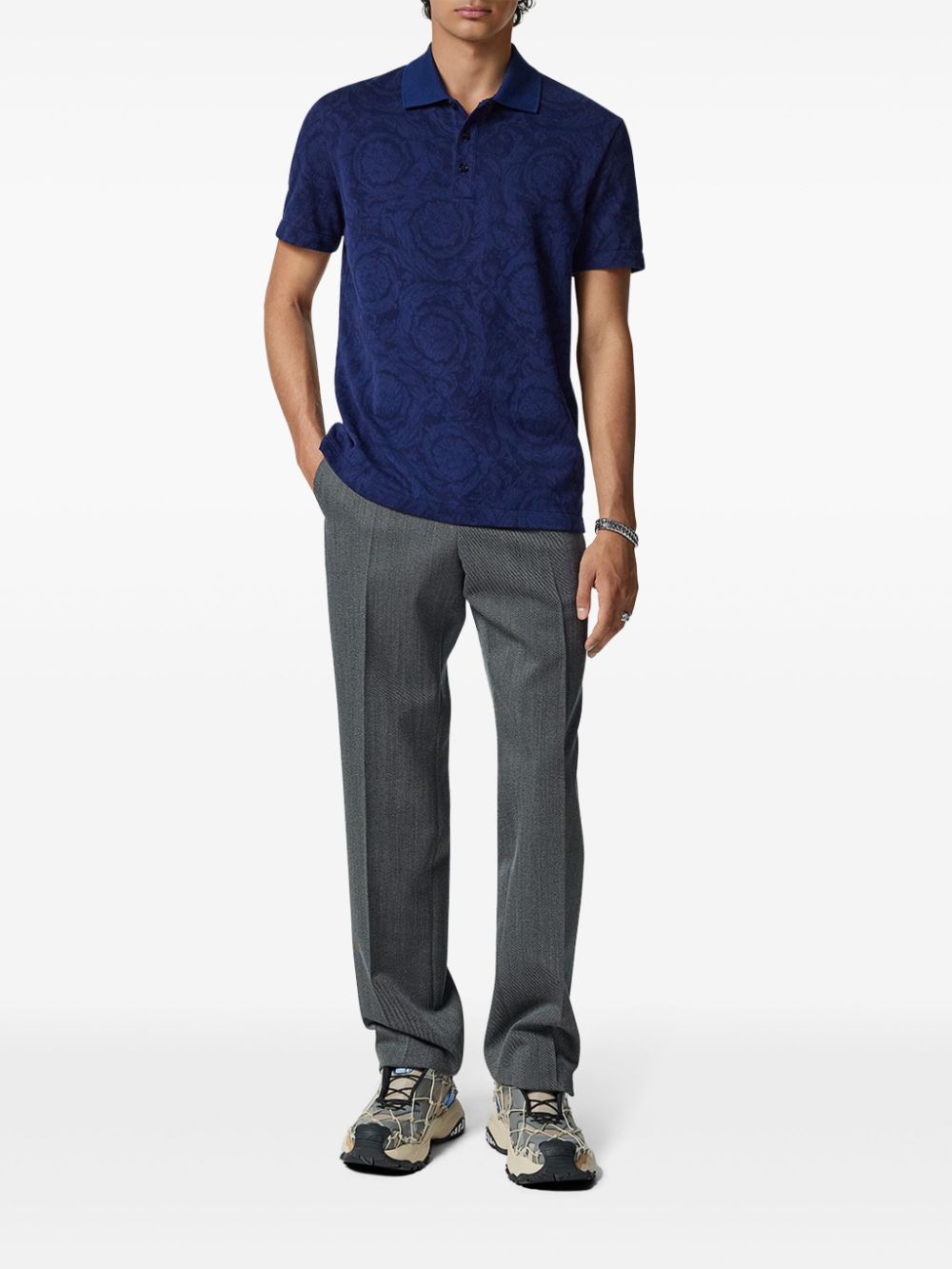 Deep Blue Piqué Cotton Polo Shirt