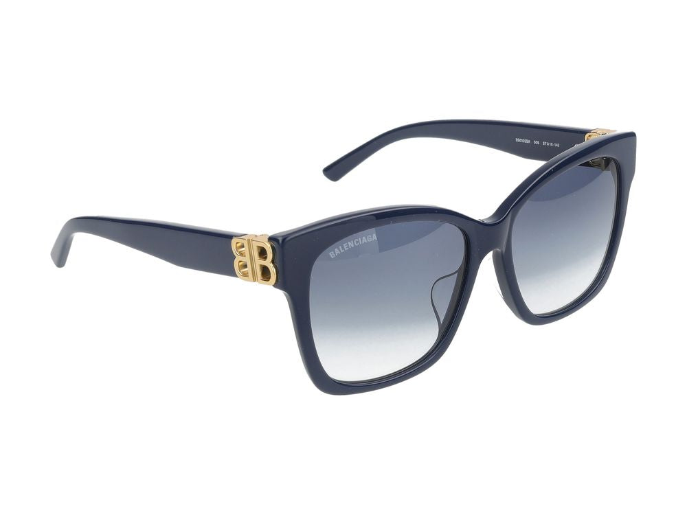 Okulary przeciwsłoneczne Balenciaga BB0102SA 005 niebiesko-złote niebieskie 57/16/145