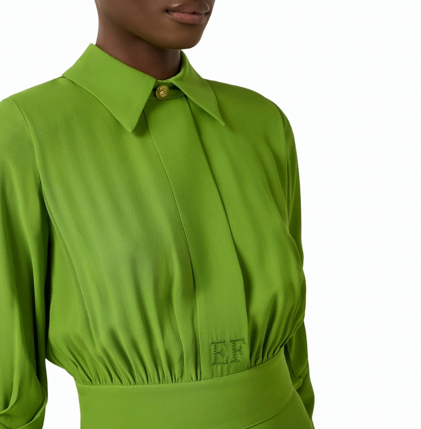 Viscose Georgette Ruffled Midi Dress