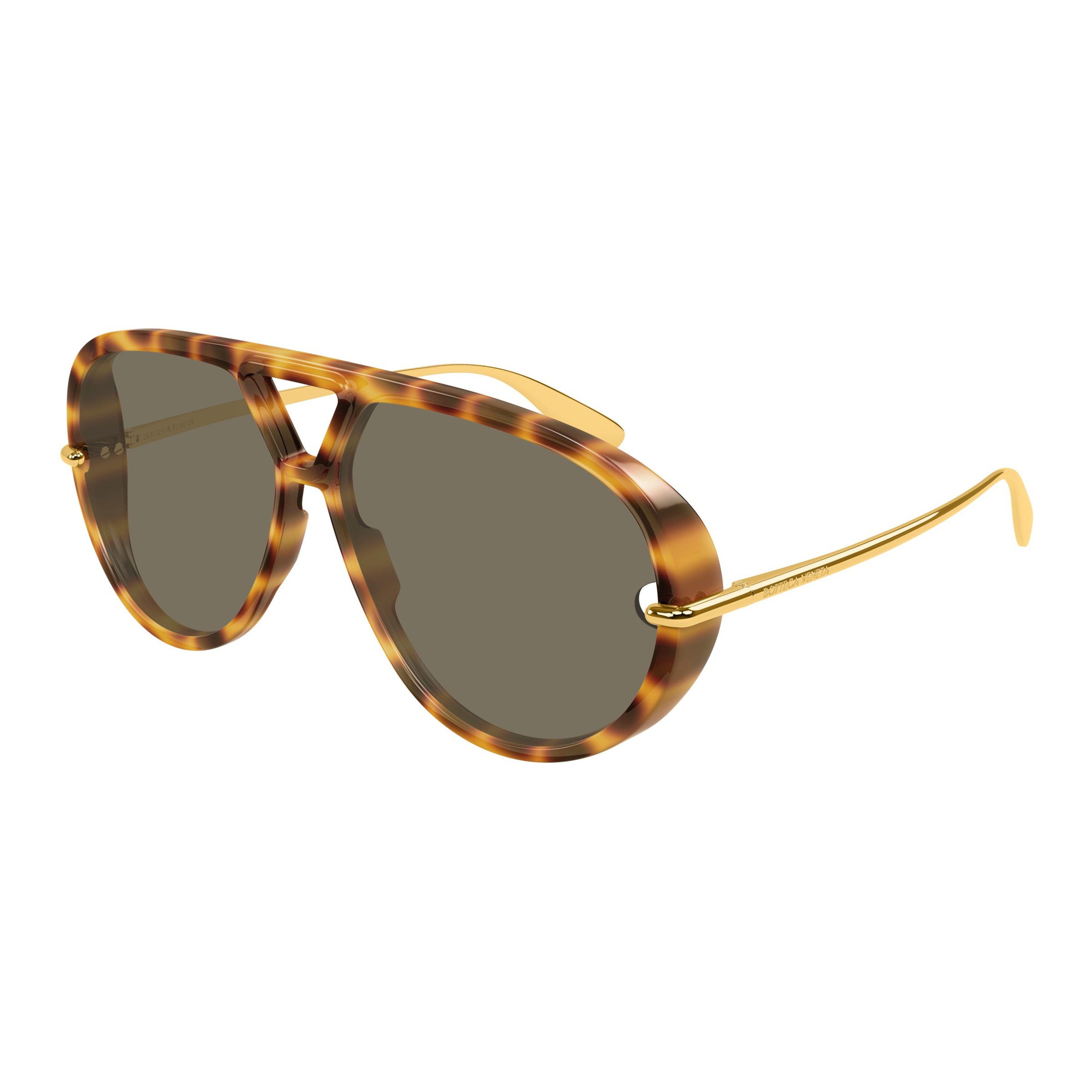 Bold Aviator Sunglasses With Tortoiseshell Pattern And Cut-Out Bridge