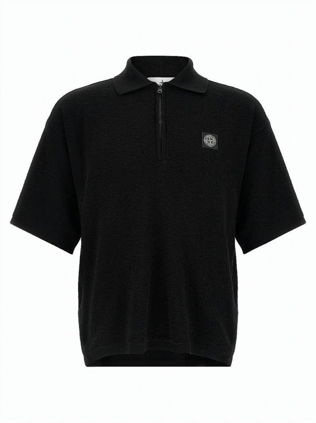 Textured Short-Sleeved Polo Shirt