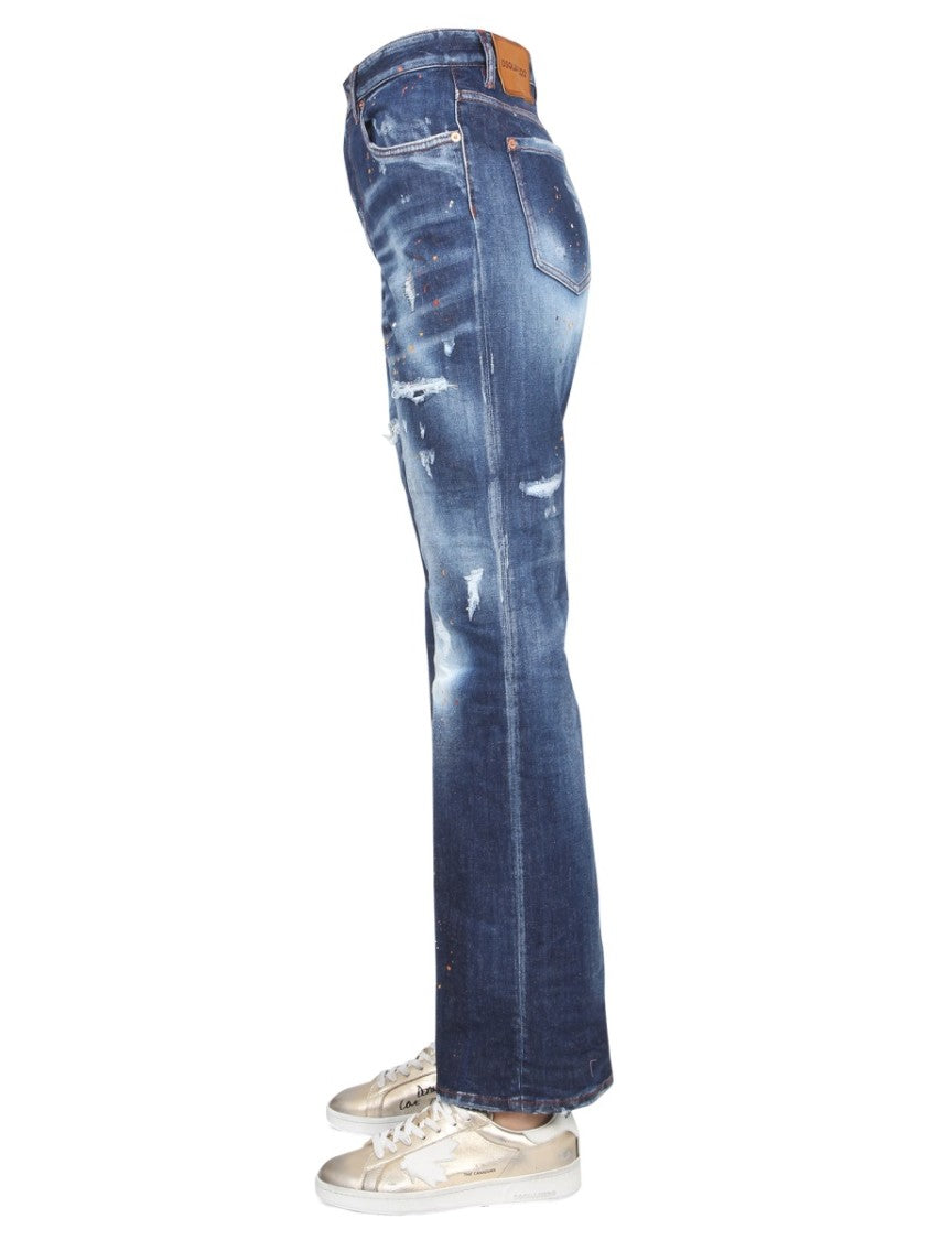 Relaxed Straight-Leg Jeans With Distressed Finish