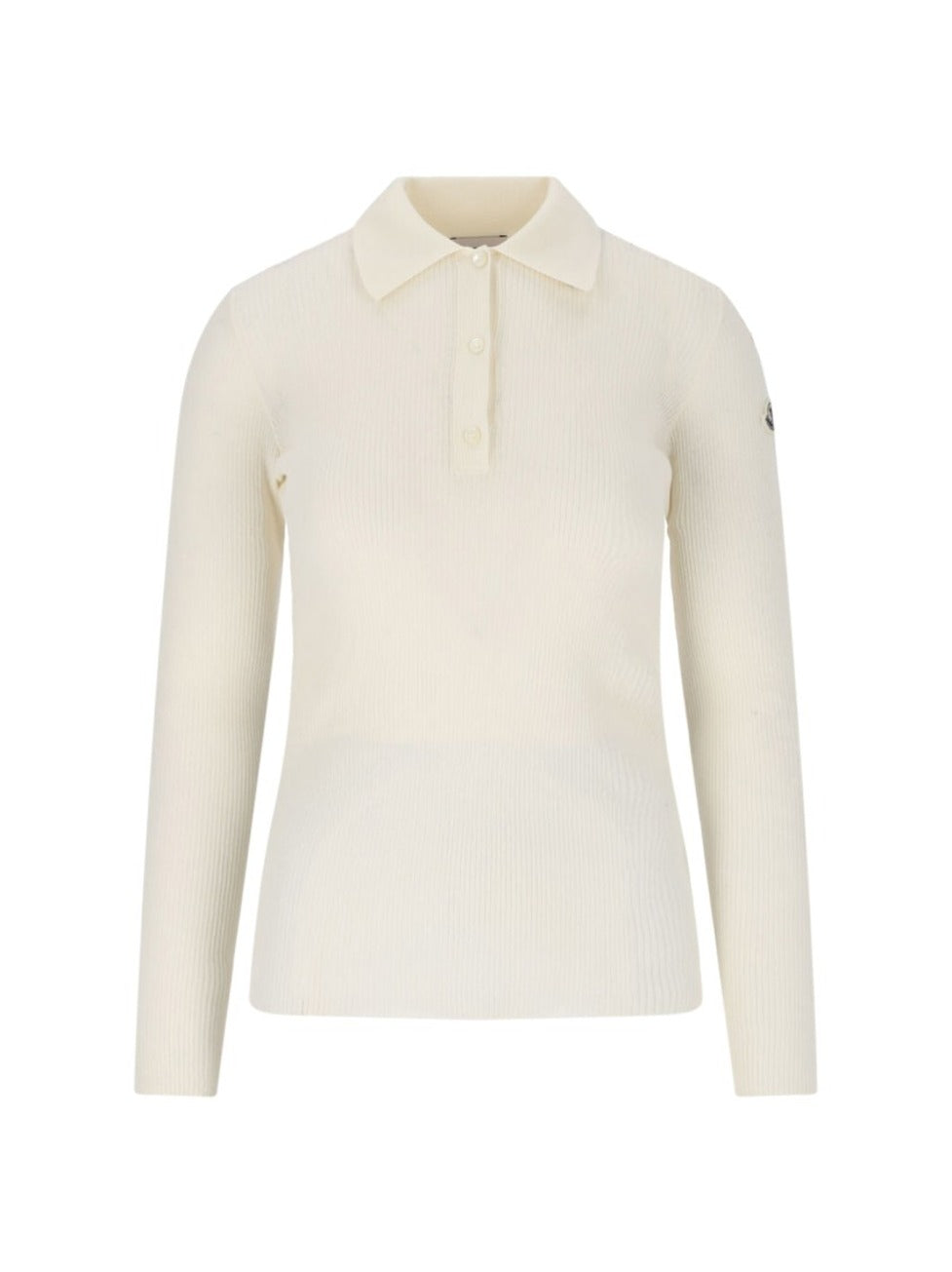 Ribbed Cotton-Blend Moncler Top With Classic Collar