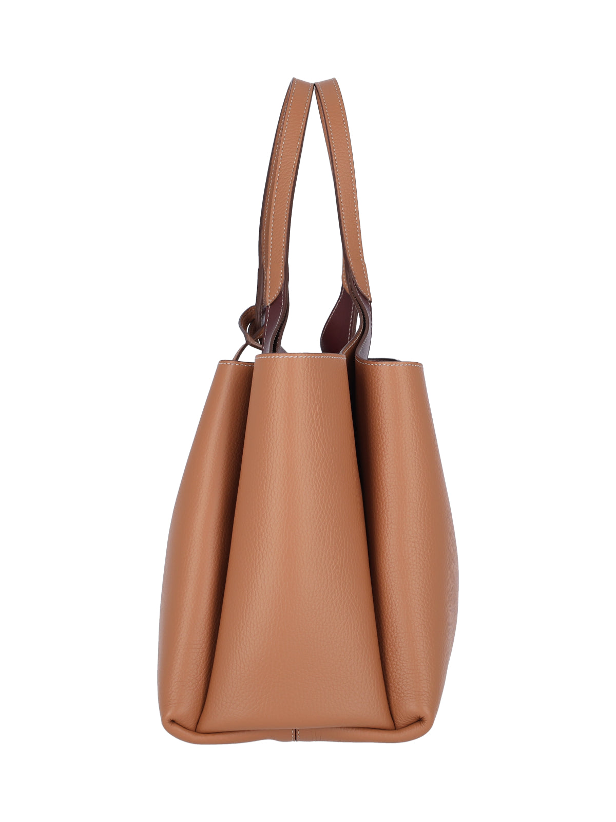 Medium Tote Bag In Brown Hammered Leather