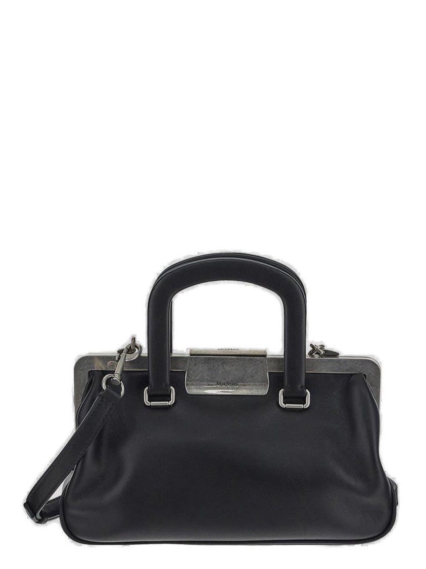 Sleek Black Bag With Minimalist Design And Structured Silhouette