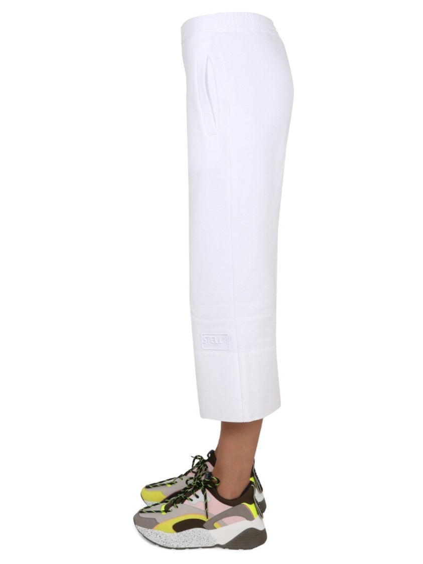 White Wide-Leg Cropped Pants
