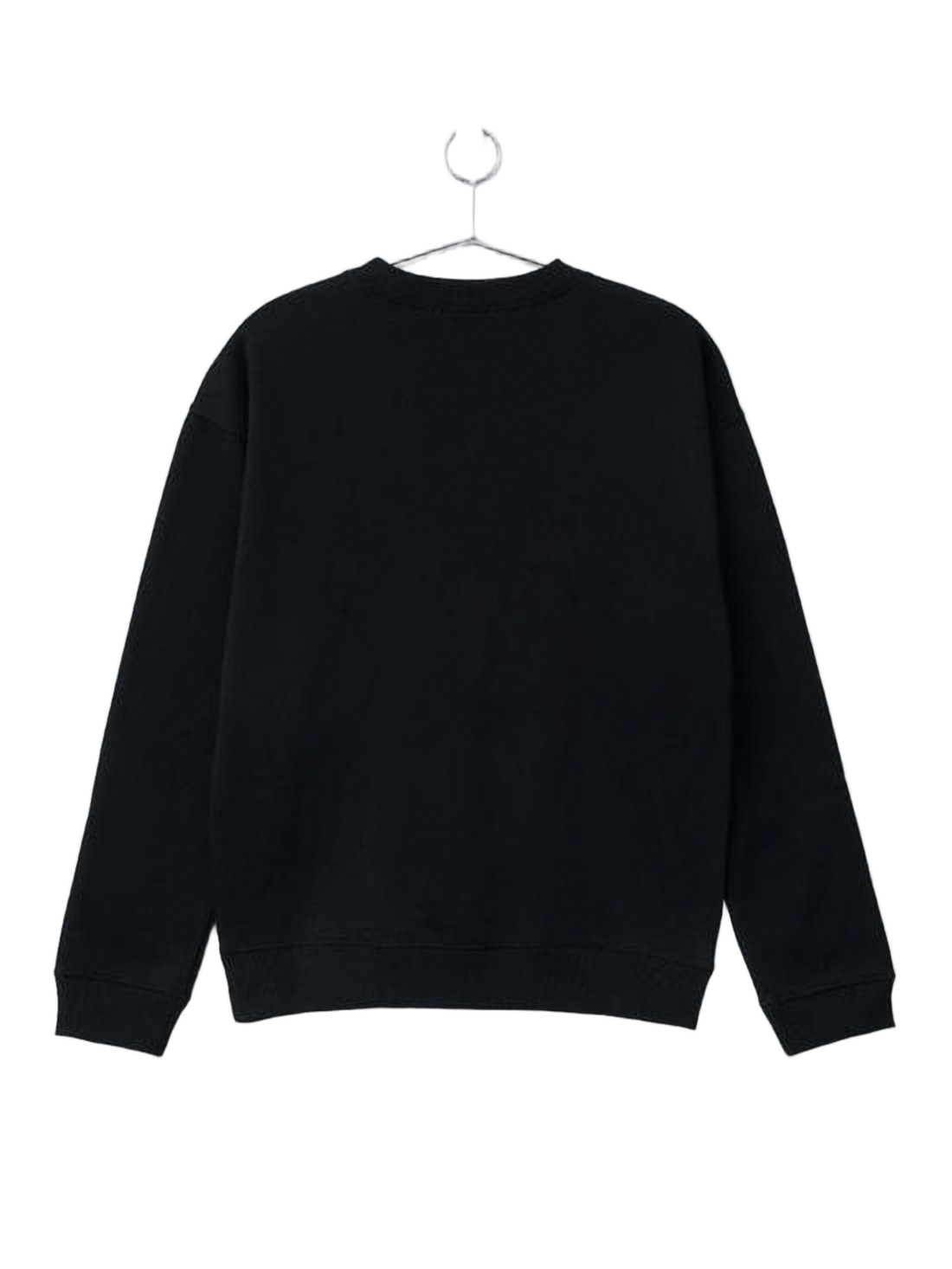 Long-Sleeve Black Sweatshirt with Decorative Bow Graphic