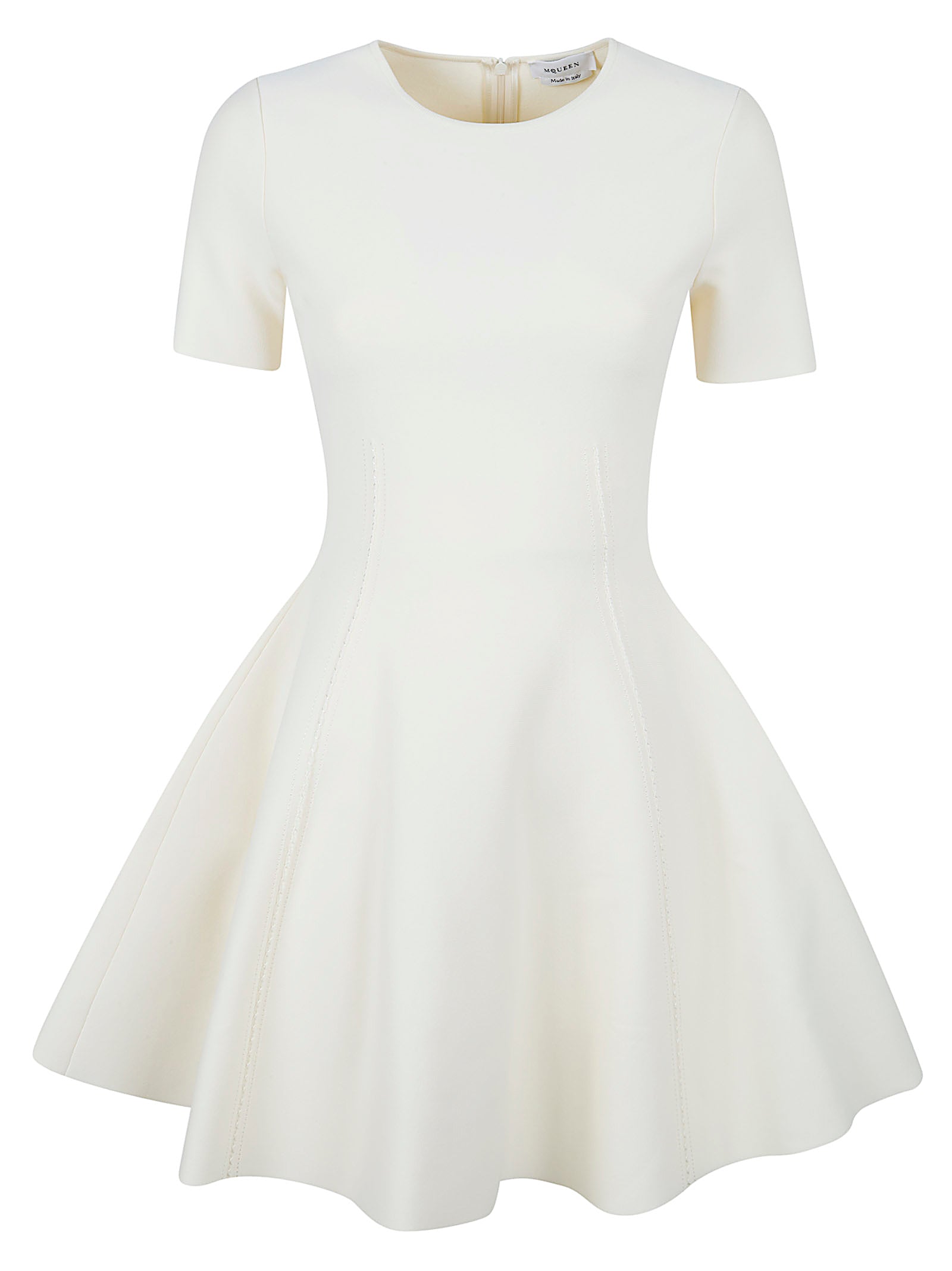 Ivory Fitted Mini Dress
