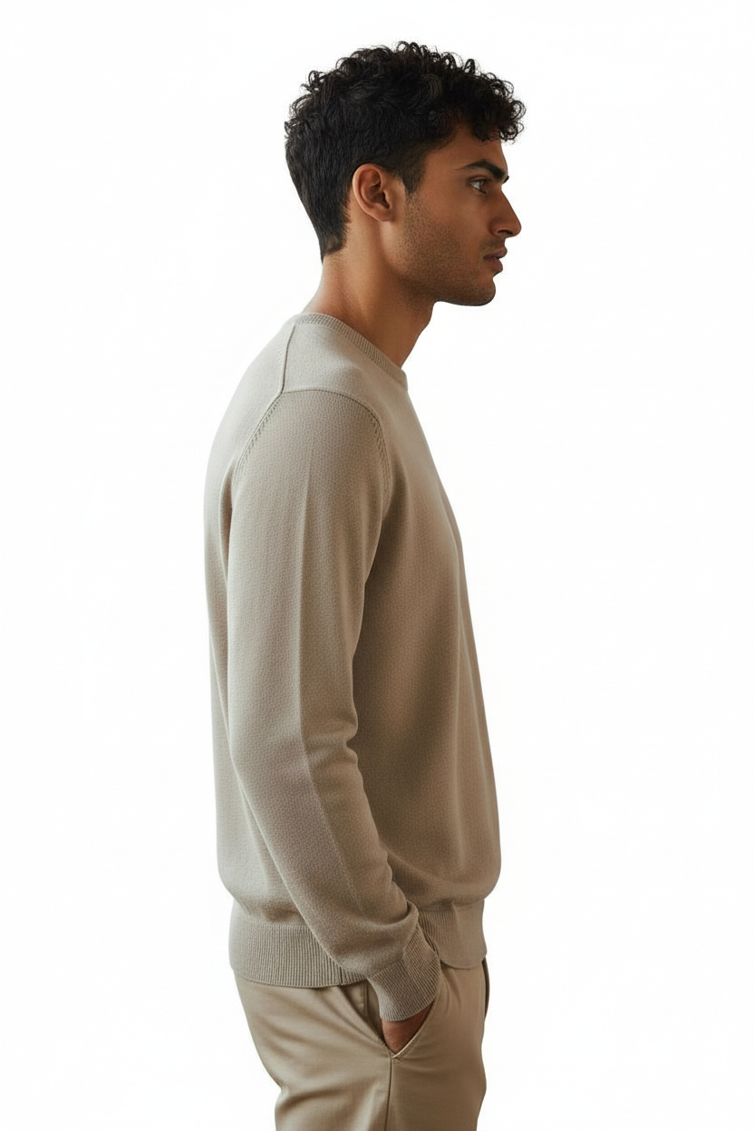 Long-Sleeved Knit Top in Organic Cotton