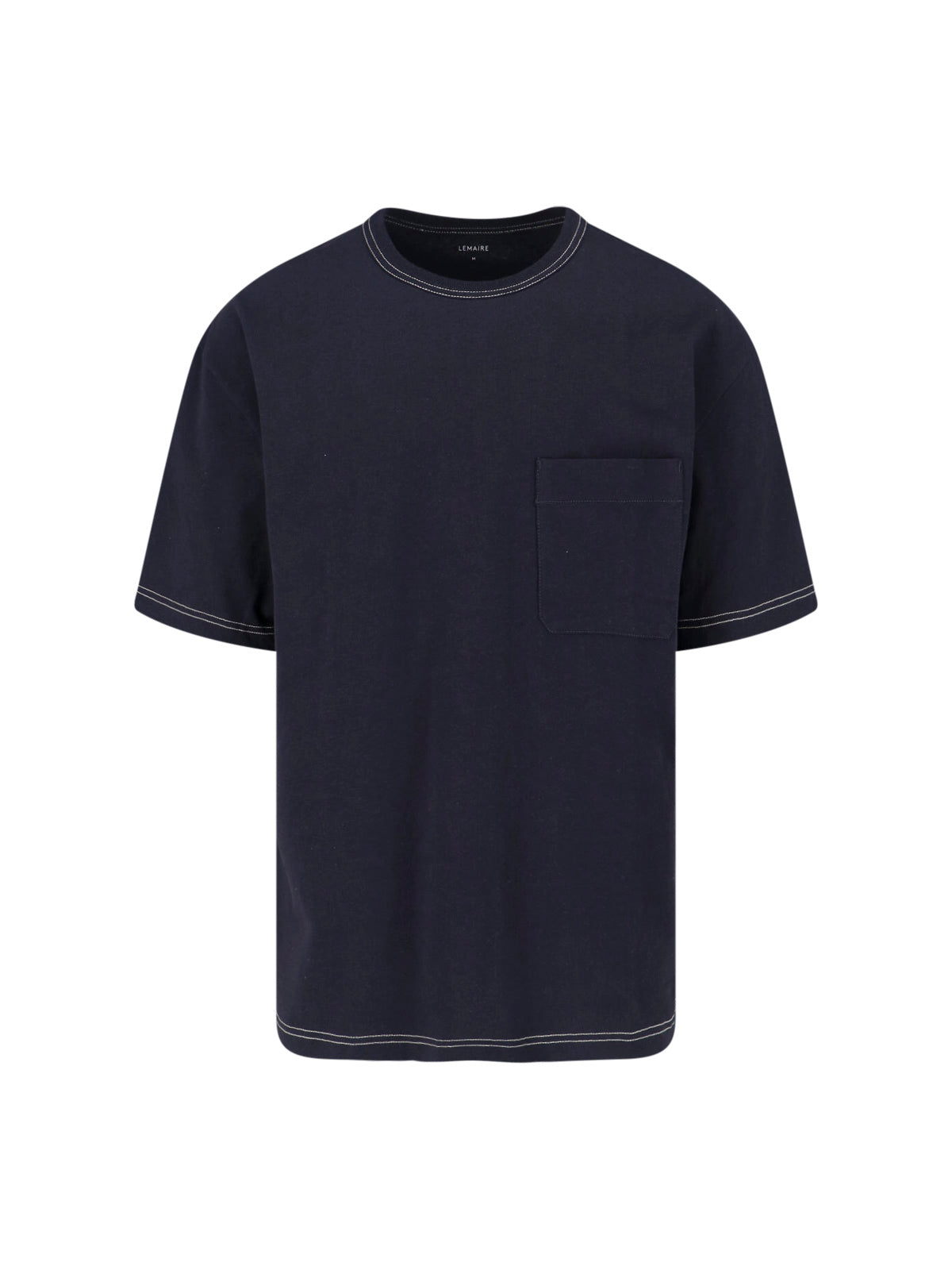 Black Crew Neck Contrast Stitch T-Shirt