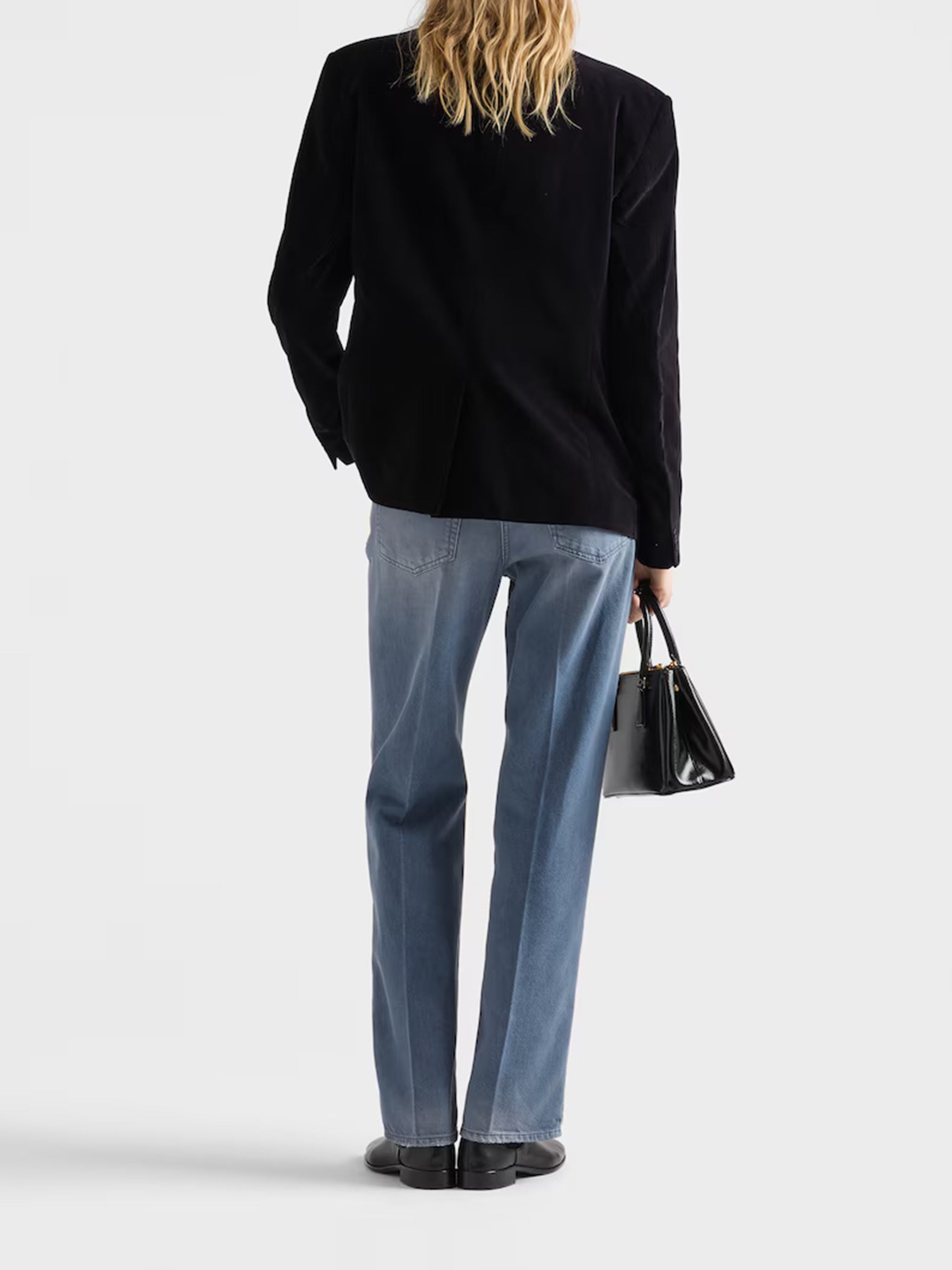 Black Velvet Notched Lapel Blazer