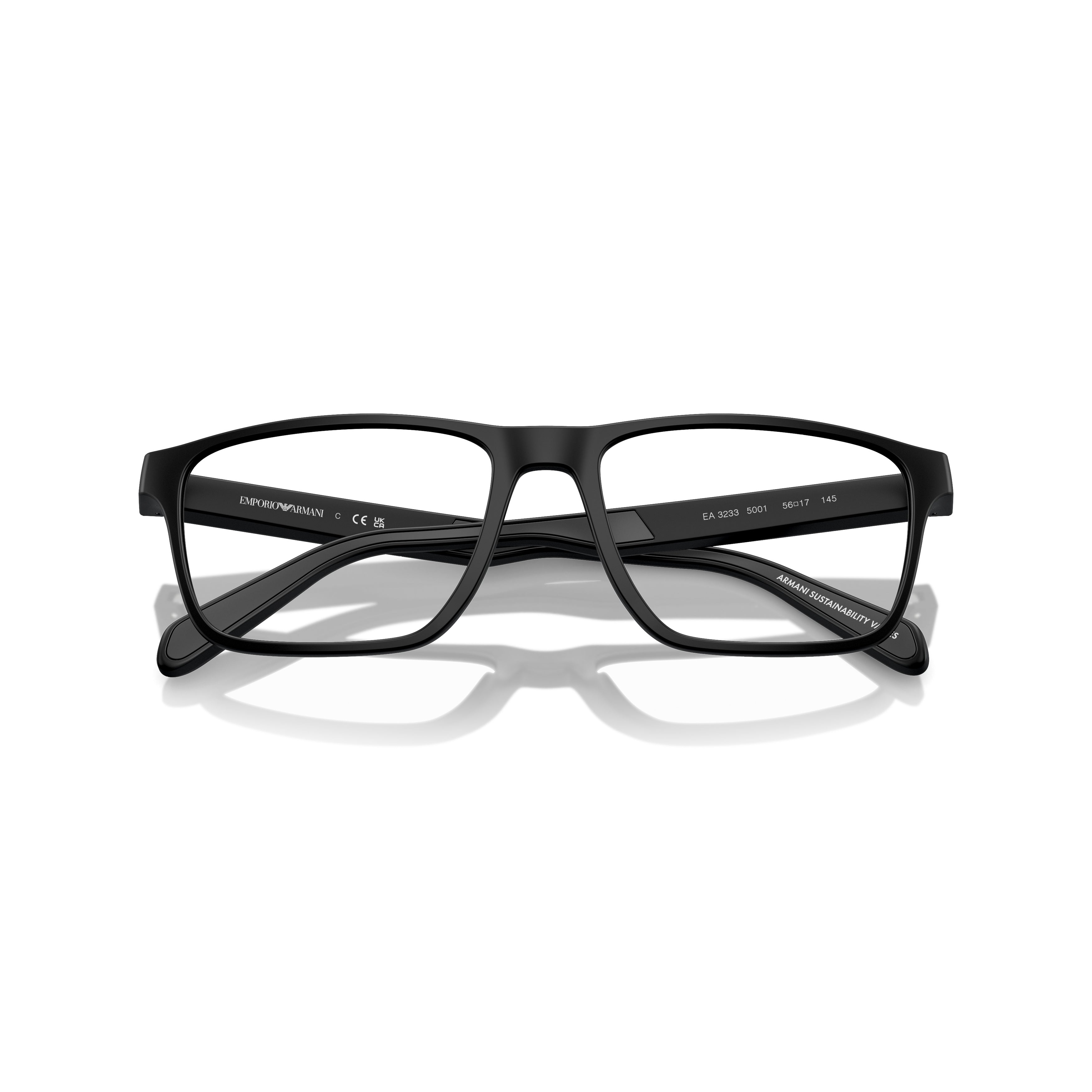 0ea3233 Rectangular Matte Black Eyeglasses with Minimalist Design