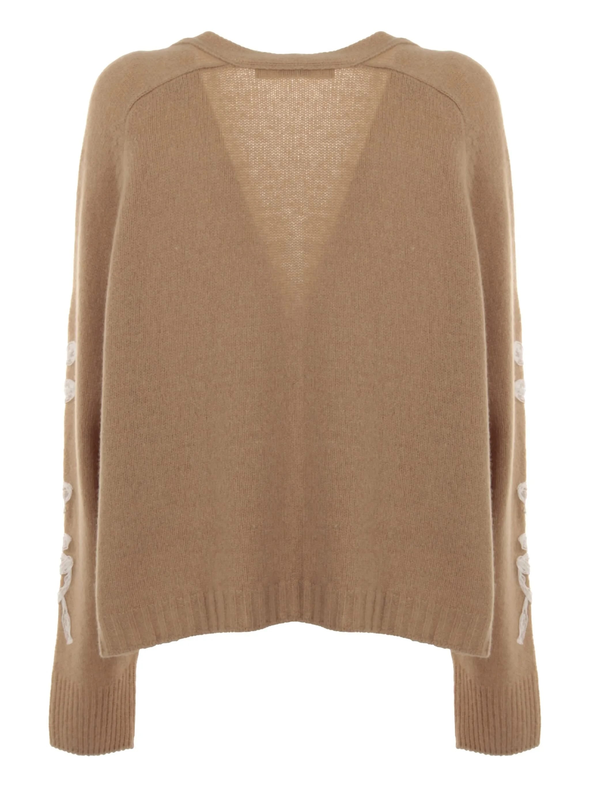 Brown Cashmere/Wool Cropped Cardigan