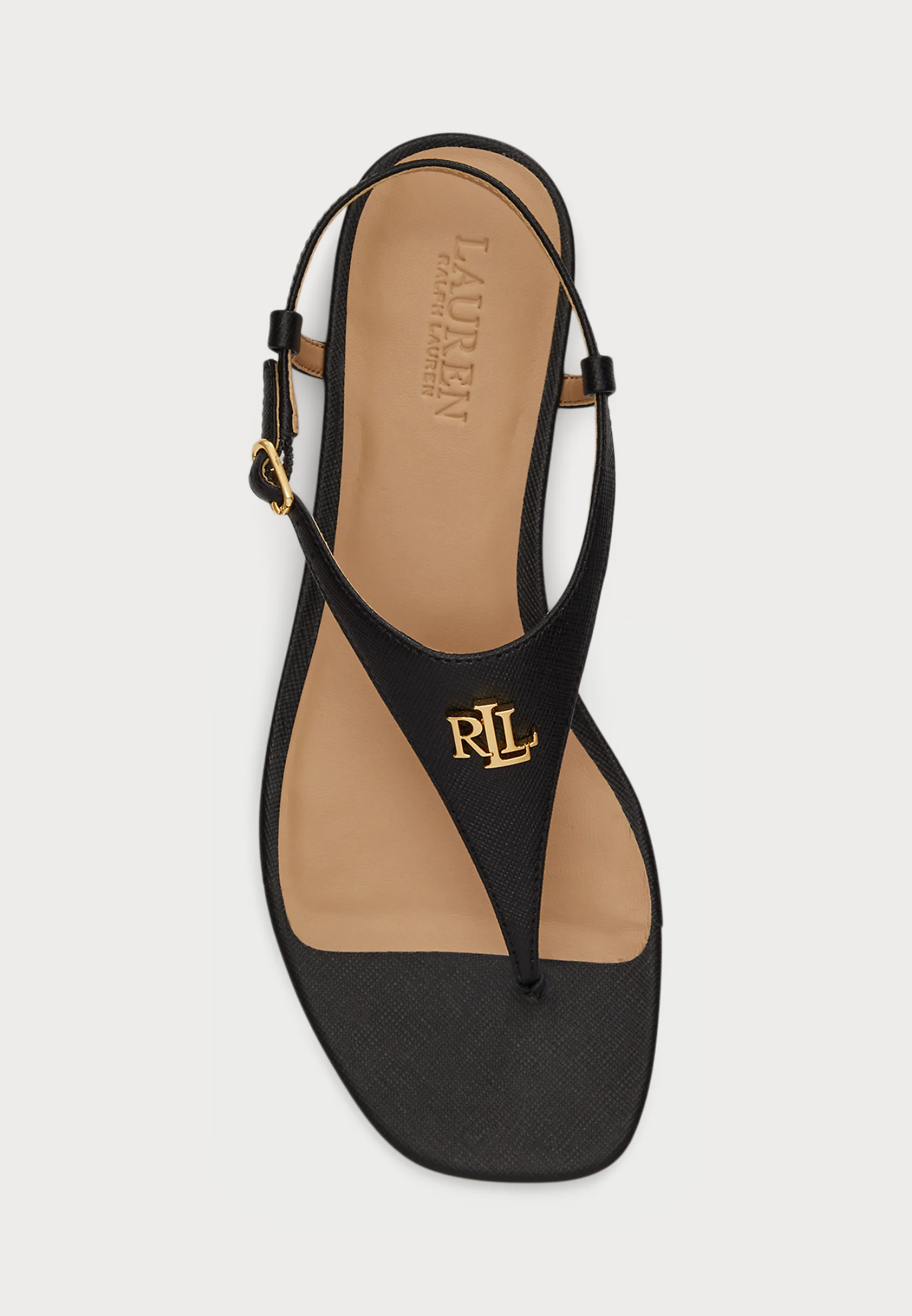 Black Everley 2 Flat Leather Sandals