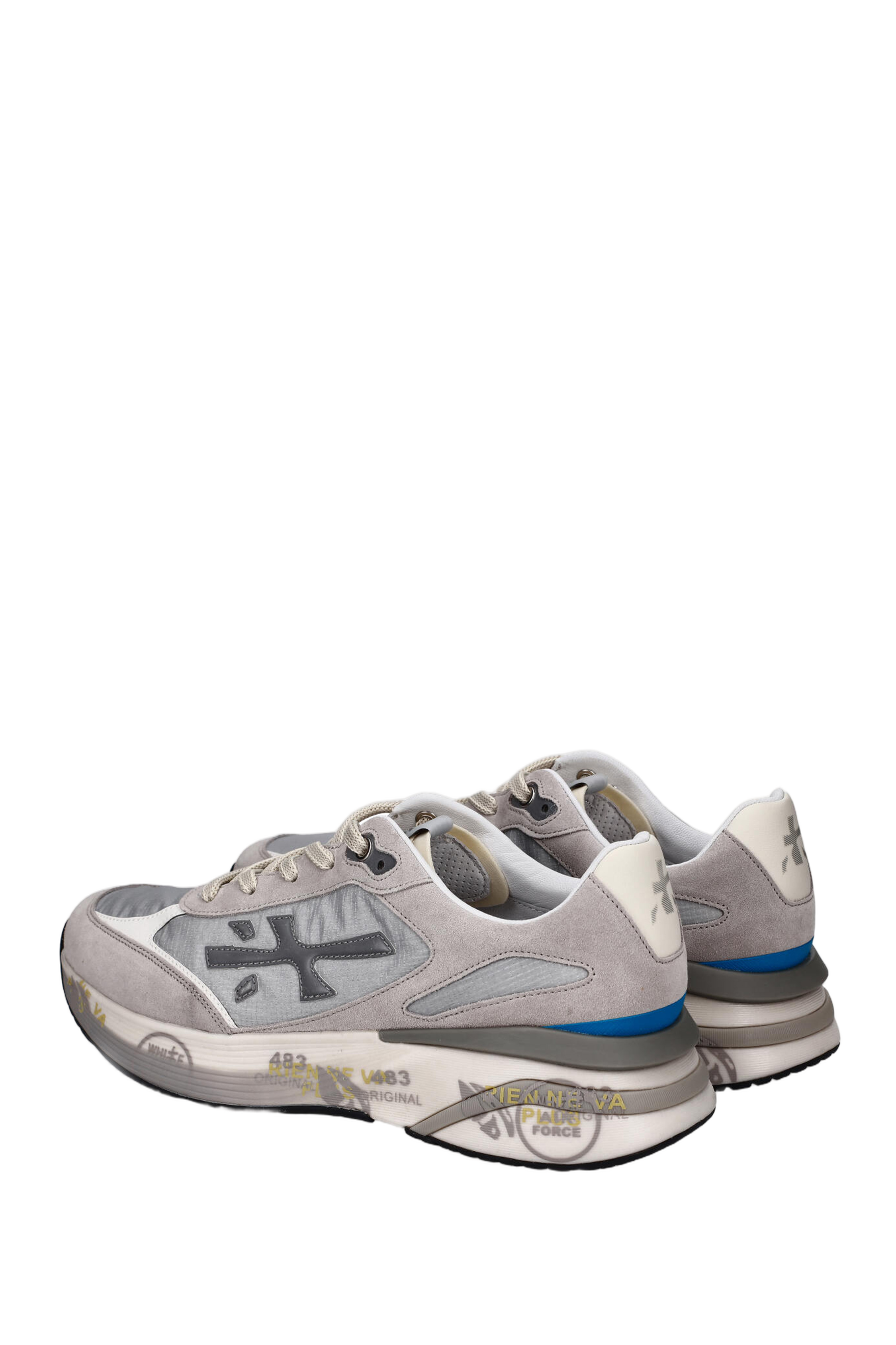 Grey Moerun Leather And Canvas Sneakers