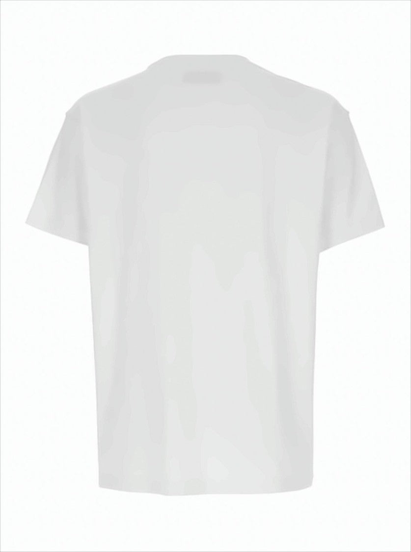 Short-Sleeved Cotton T-Shirt with Abstract Graphic Design