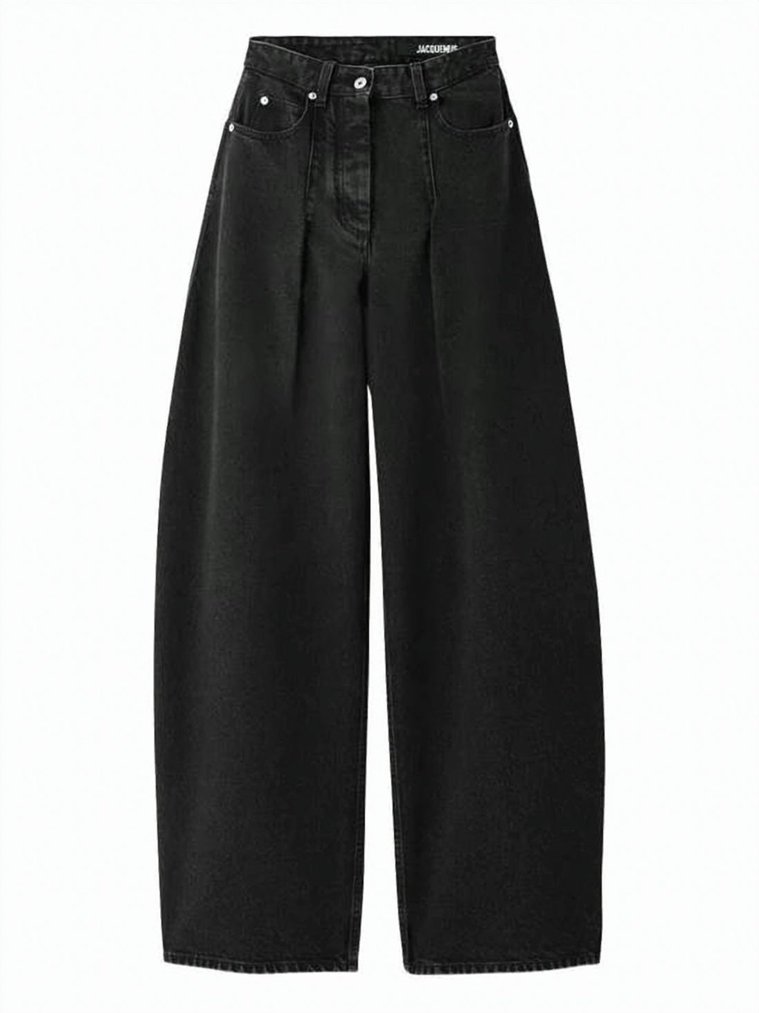 Wide-Leg Denim Pants with High Waist