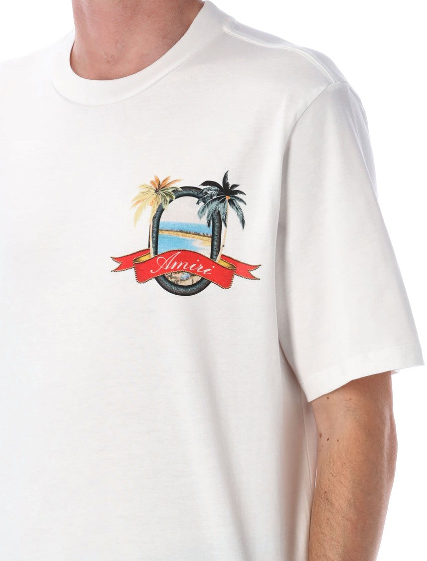 Ivory Paradise Tee With Vibrant Graphic Print