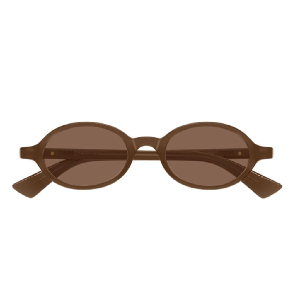 Narrow Oval Frame Sunglasses With Iconic Ribbon Detail