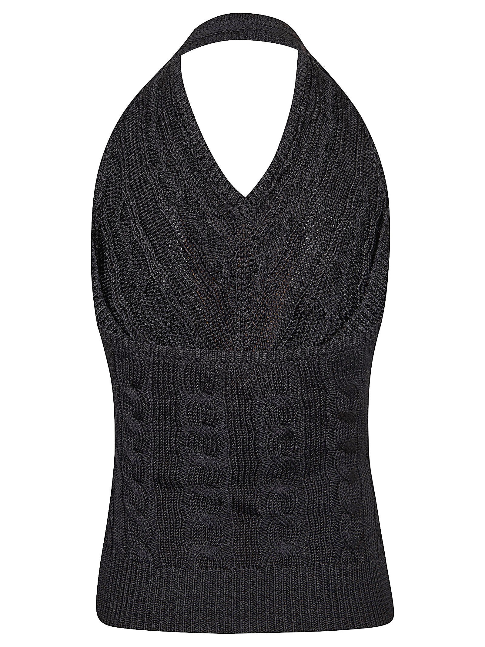 Sleeveless Halter-Style Knit Top