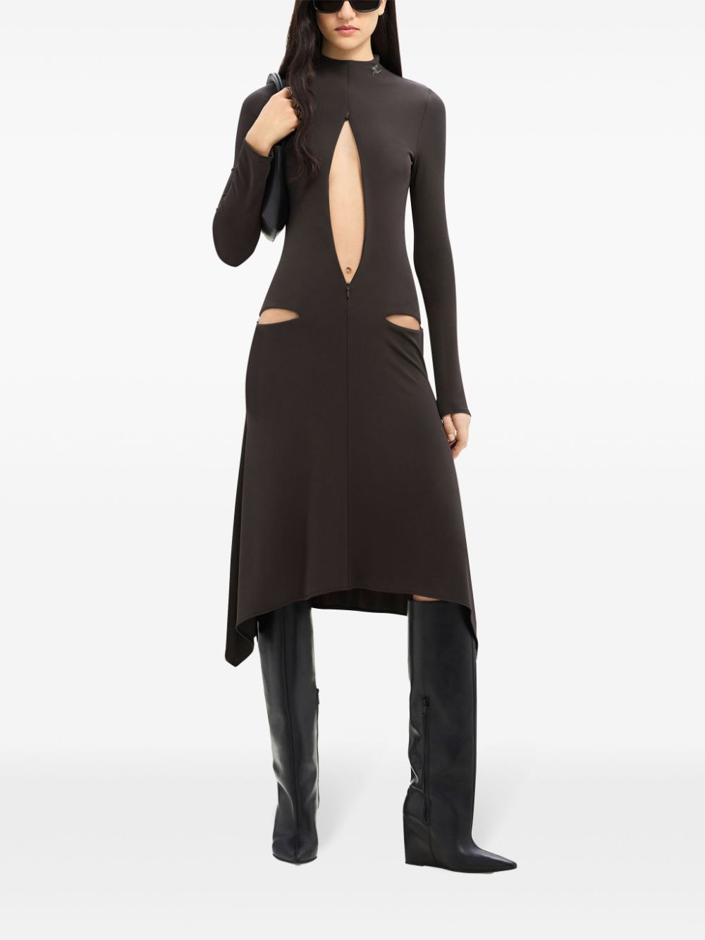 Brown Stretch Jersey Dress