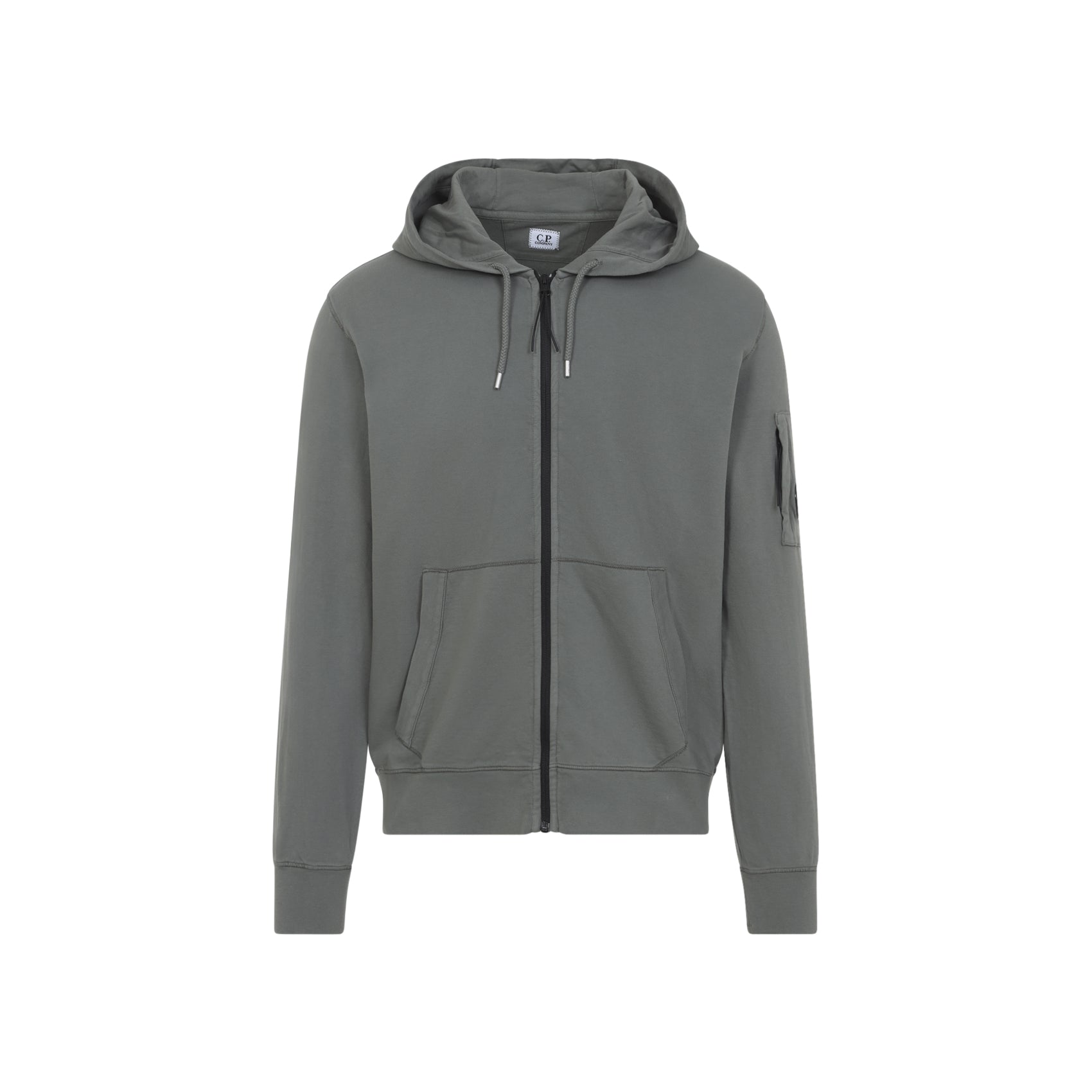 Soft Grey Cotton Sweatshirt With Adjustable Hood