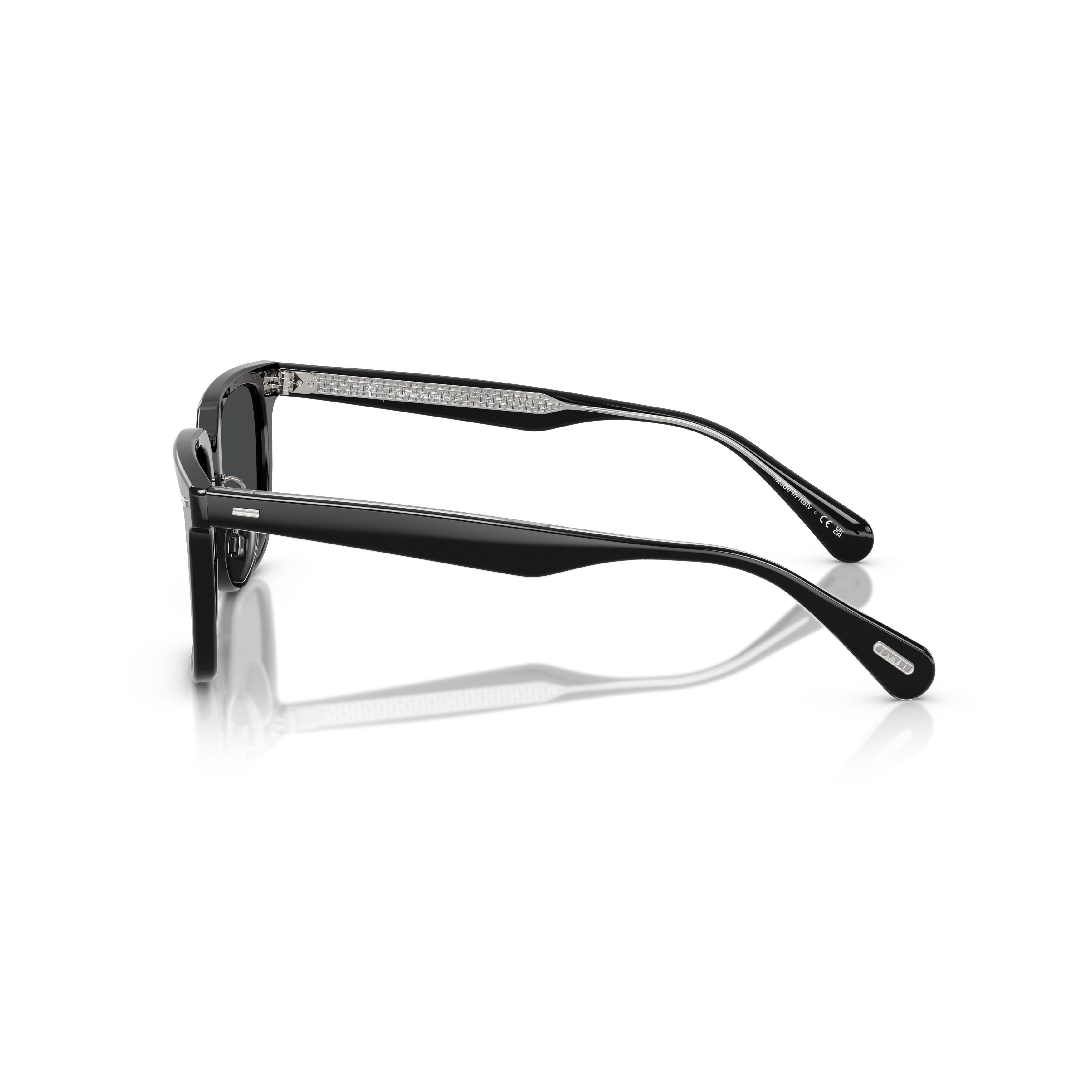 0ov5592s Square Frame Sunglasses with Glossy Black Acetate Finish