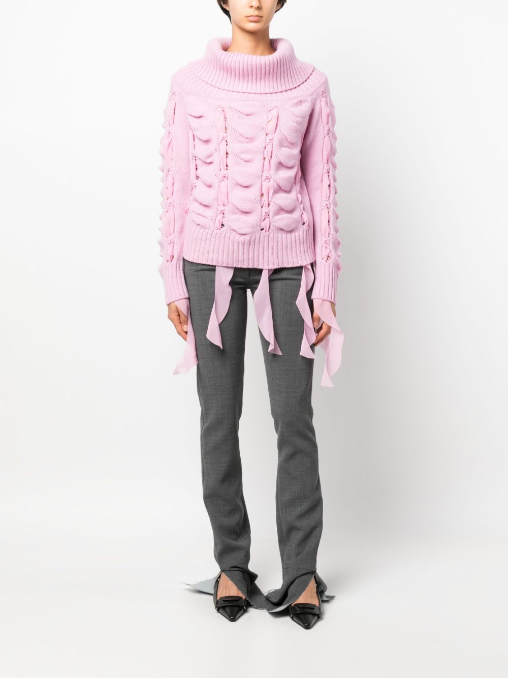 Light Pink Wool Roll-Neck Jumper