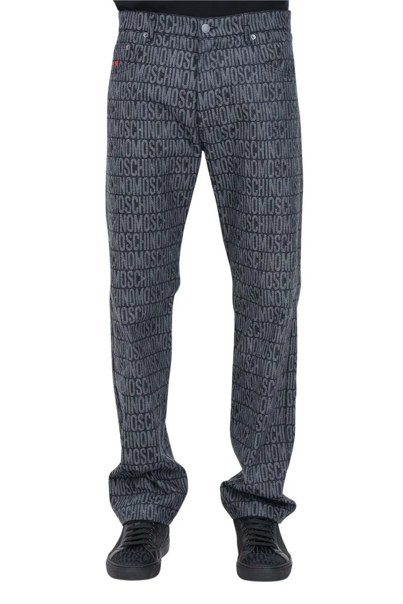 Straight-Leg Jeans with Textured Pattern
