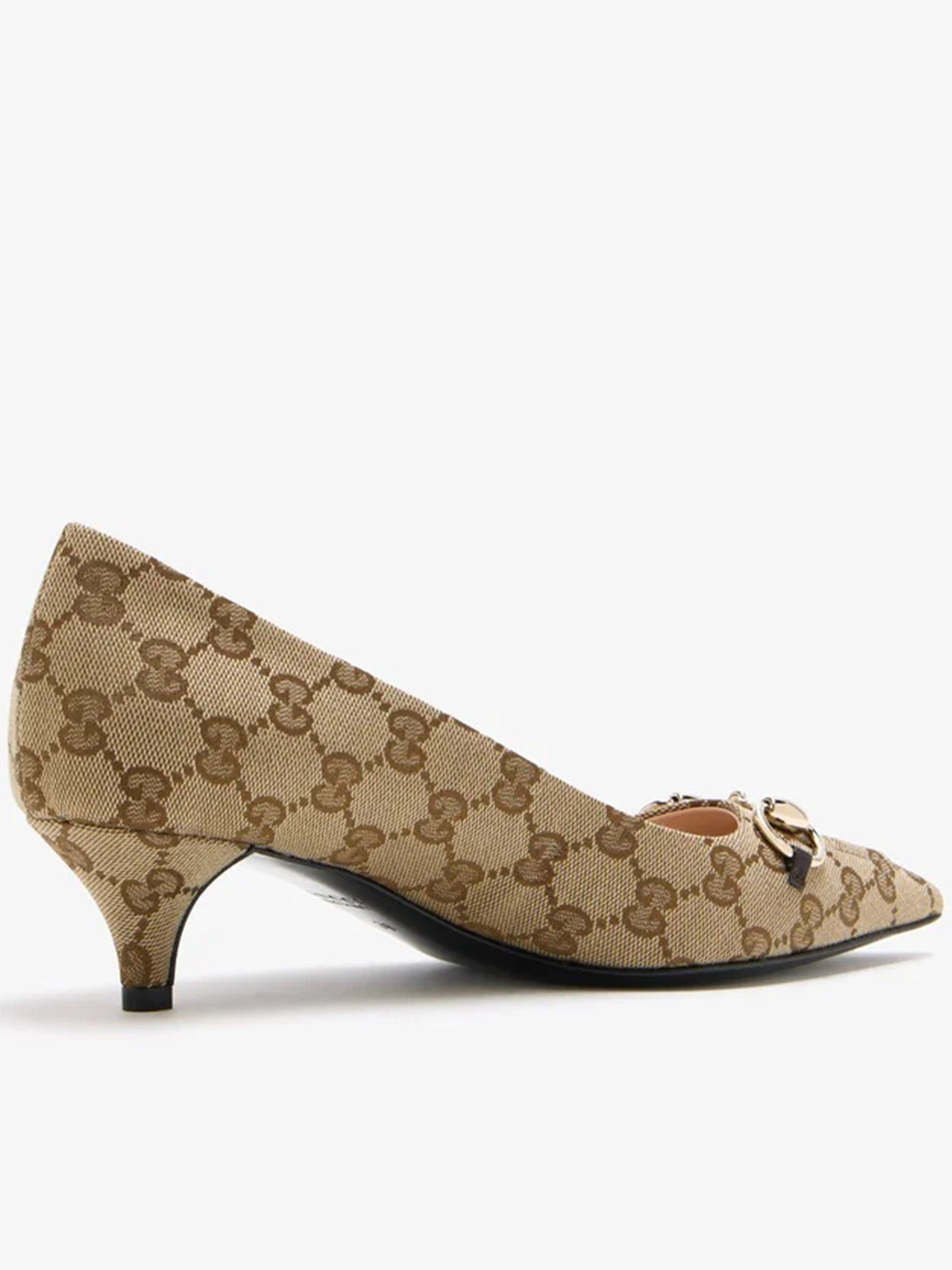 Beige Werin 55 Monogram Horsebit Pumps