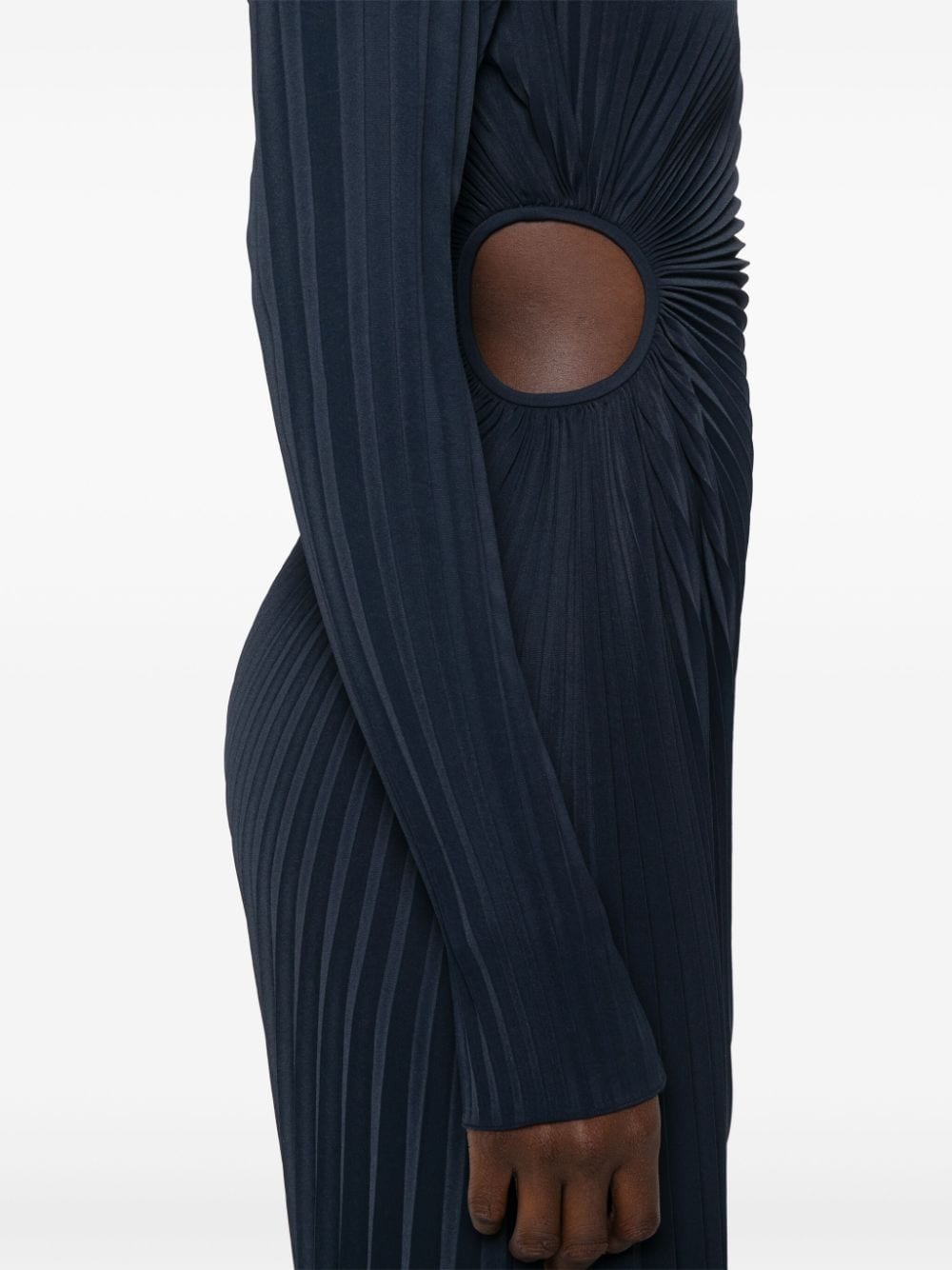 Midnight Blue Fully Pleated Pencil Dress