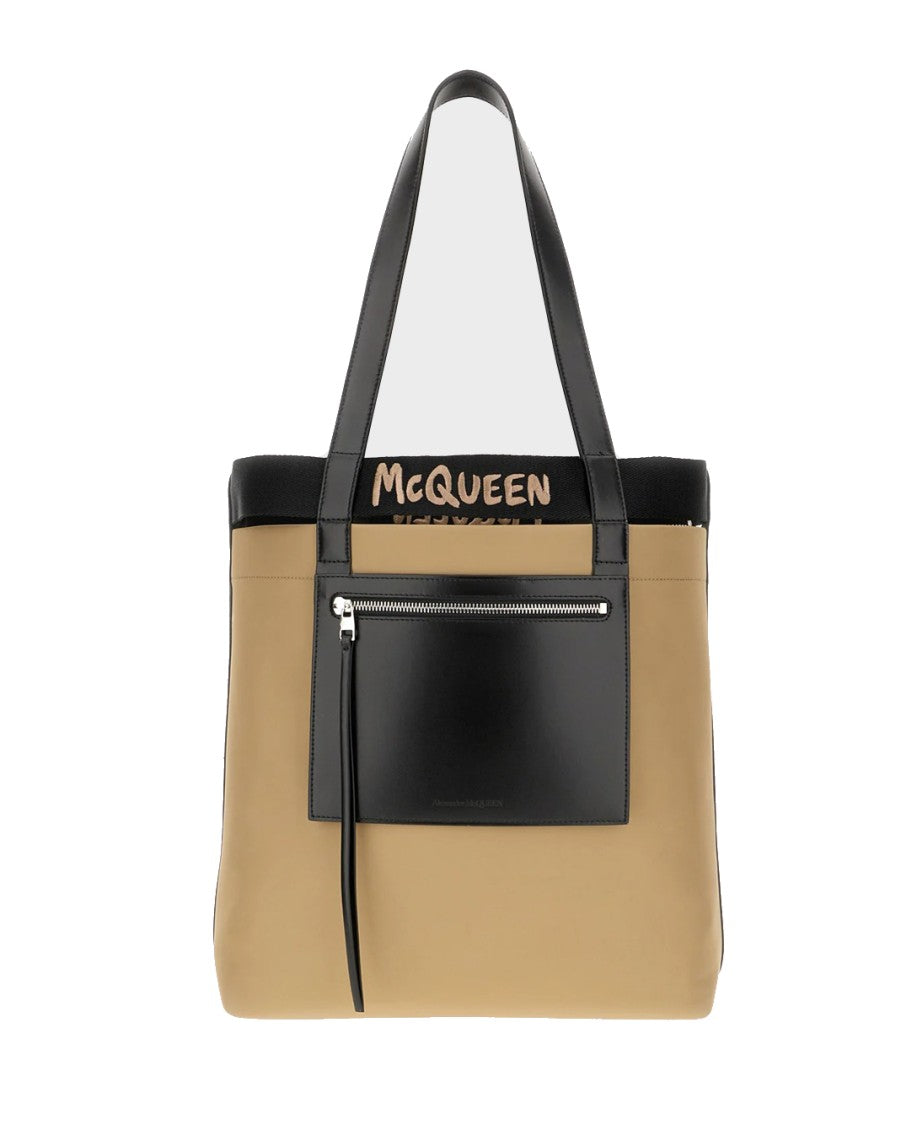 Structured Beige Tote Bag
