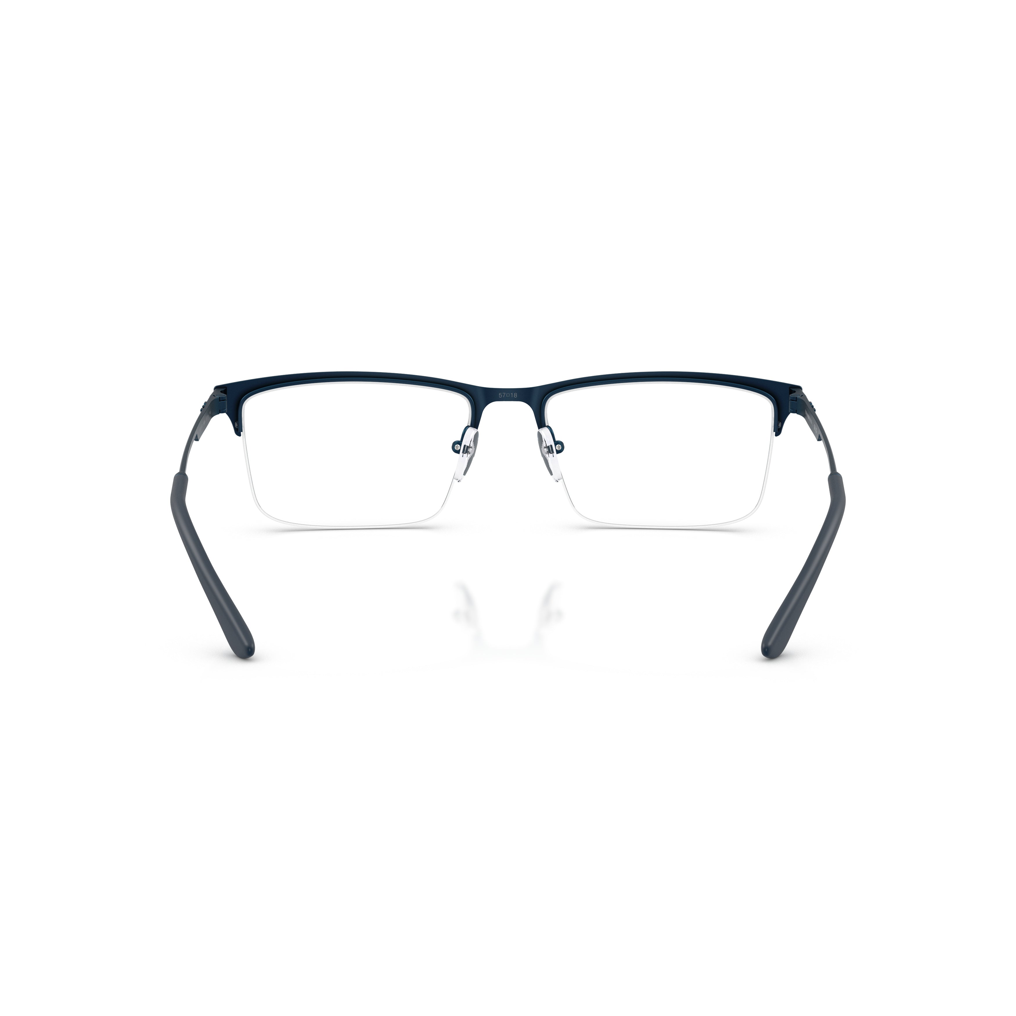 0ea1177 Square Semi-Rimless Eyeglasses with Sleek Blue Accents