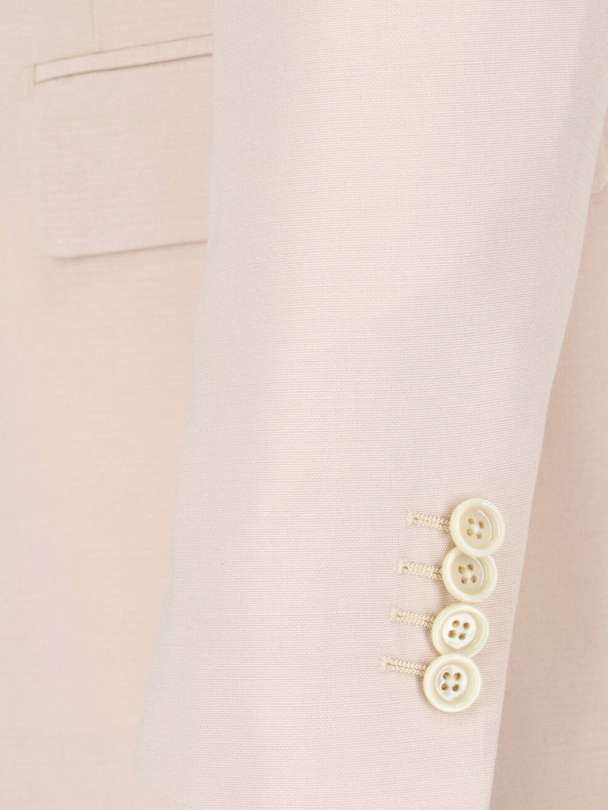 Cream Single-Breasted Viscose Blazer
