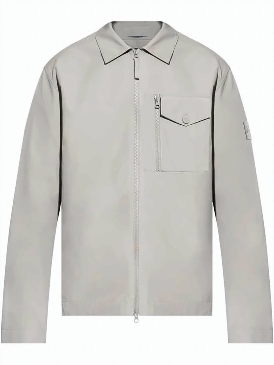 Grey Cotton Jacket with Structured Design