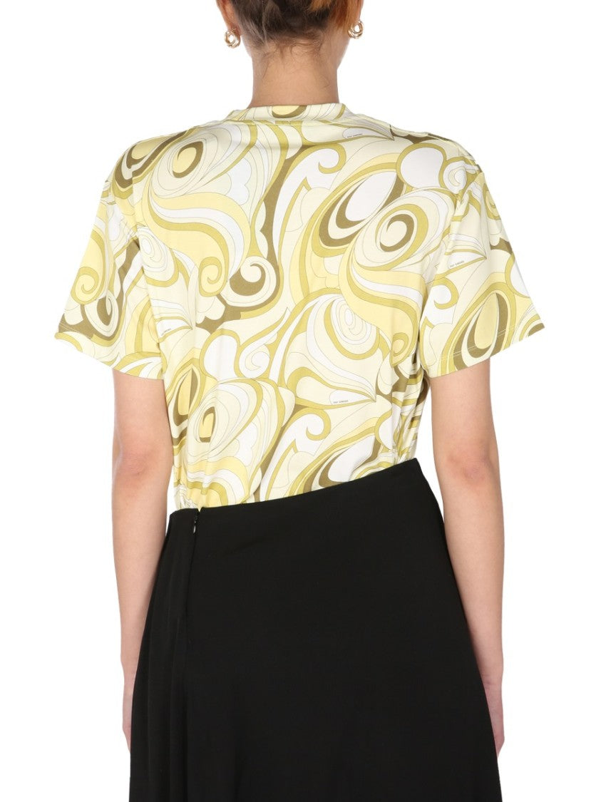 Hippie-Inspired Allover Pattern Crew Neck T-Shirt