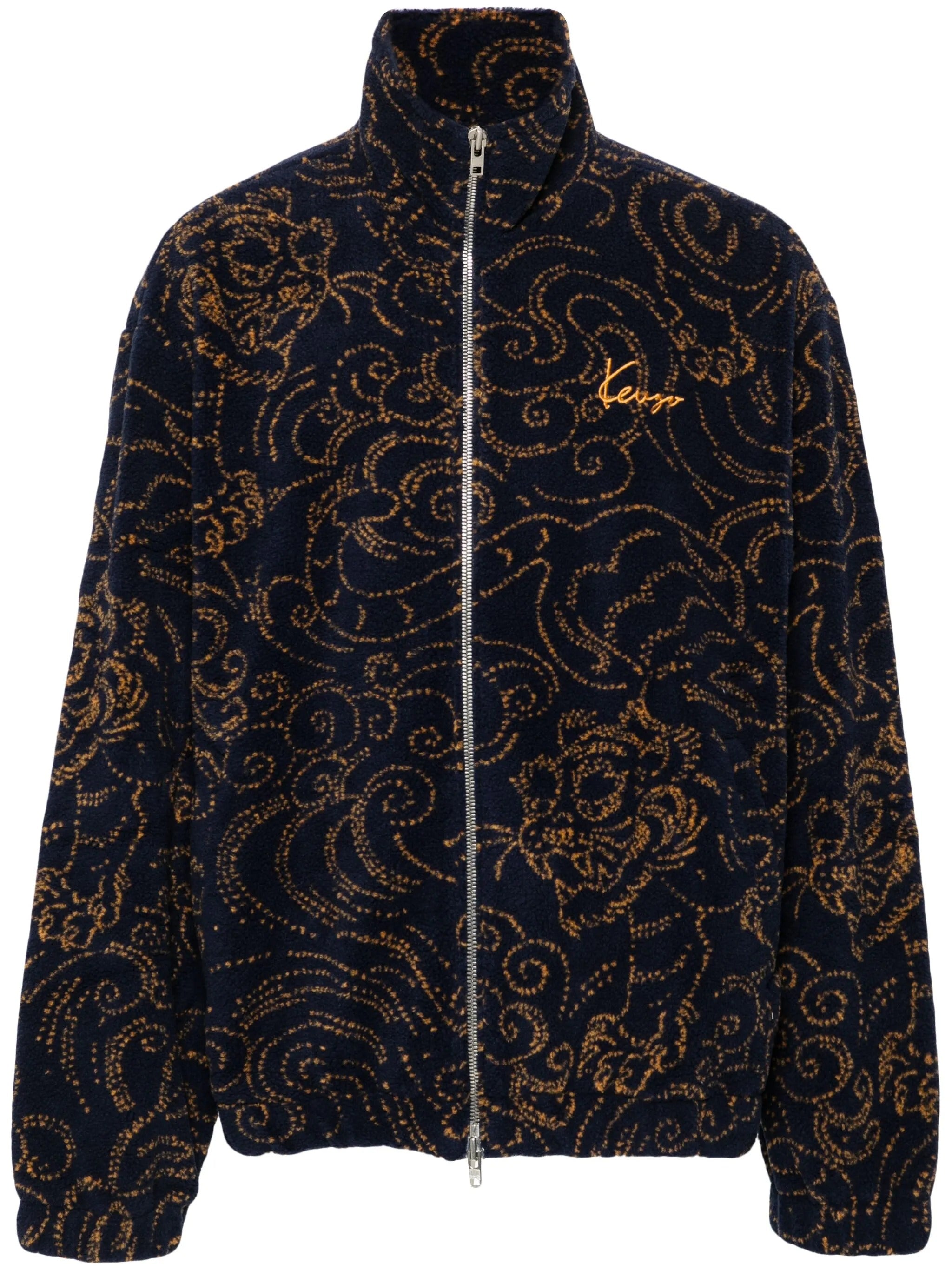 Plush Textured Coat With Intricate Floral Pattern