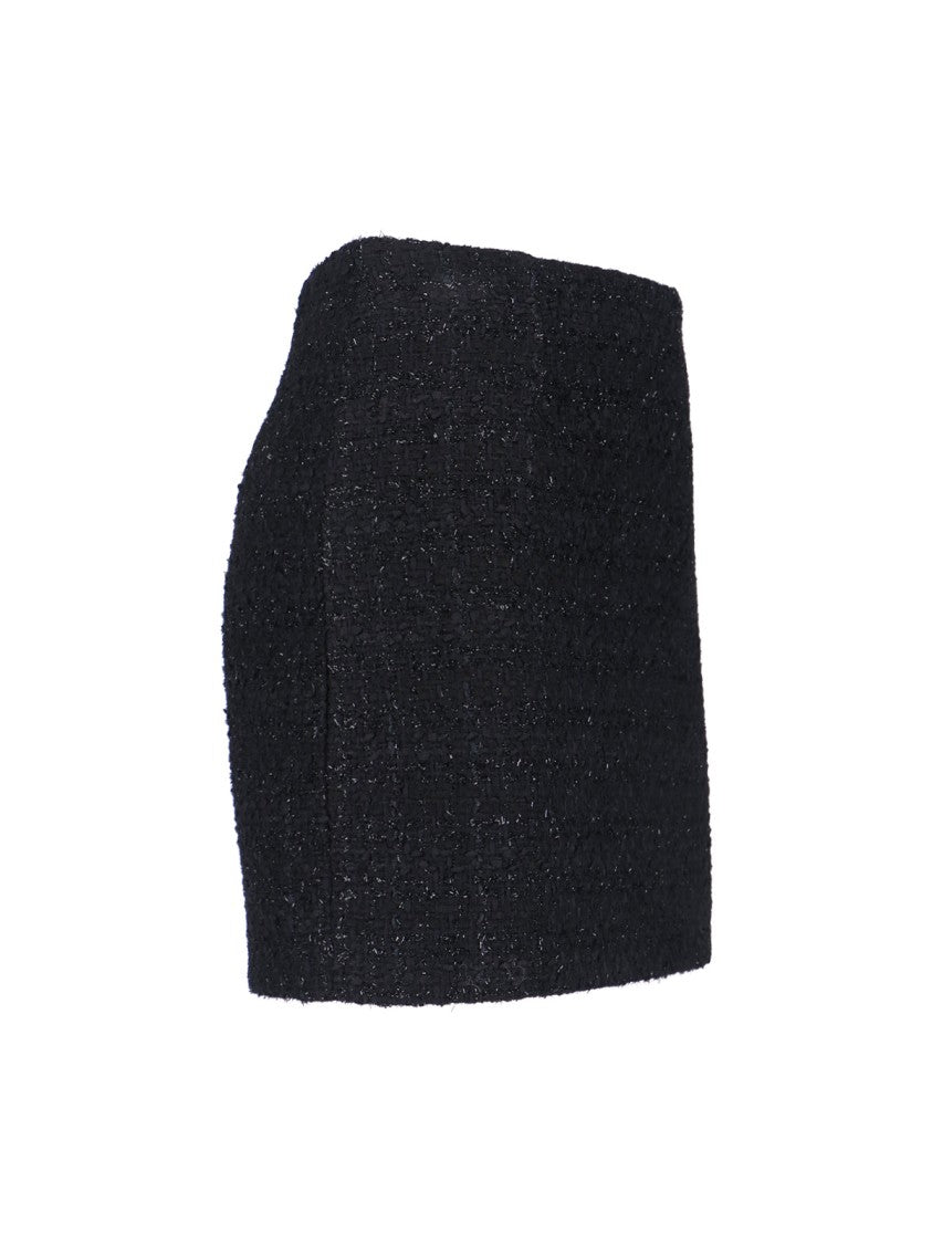Classic Black Tailored Skirt With Subtle Sheen