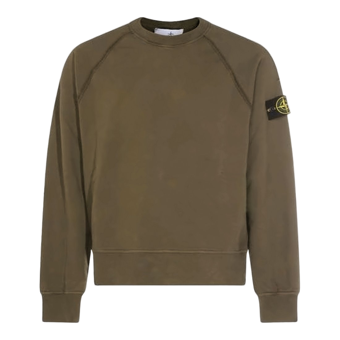 Long-Sleeve Olive Green Cotton T-Shirt