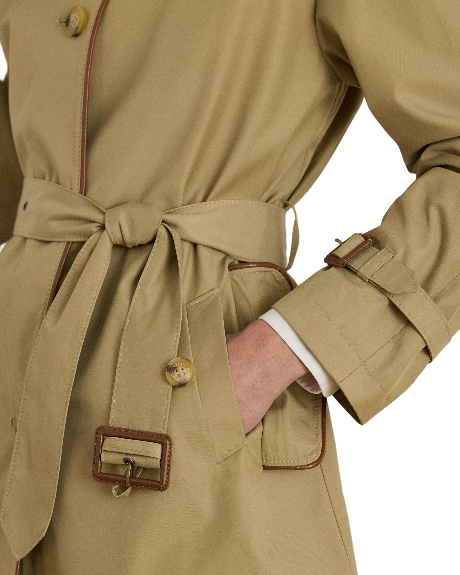 Belted Mid-Length Lined Coat With Elegant Craftsmanship