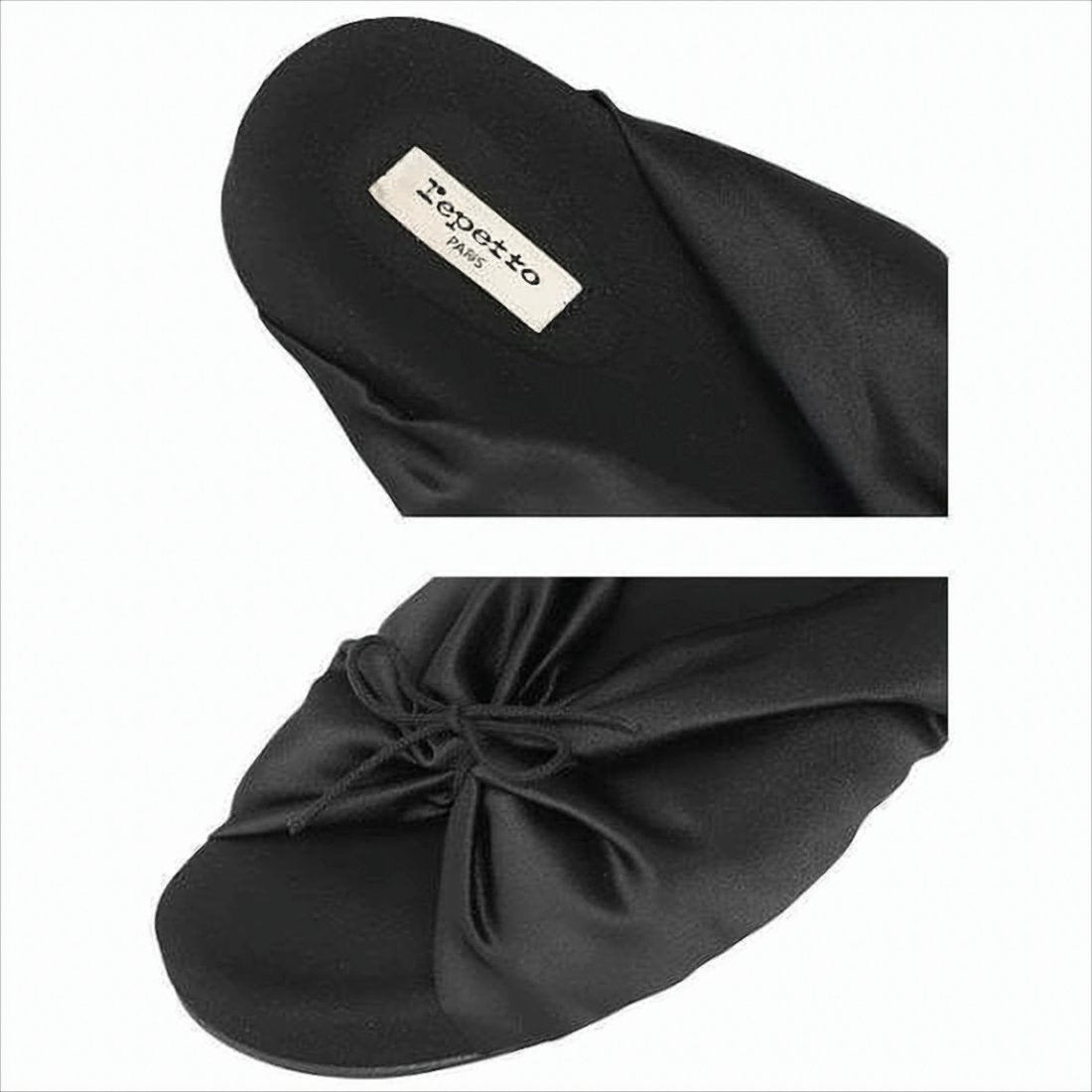Gathered Satin Mules with Rubber Sole