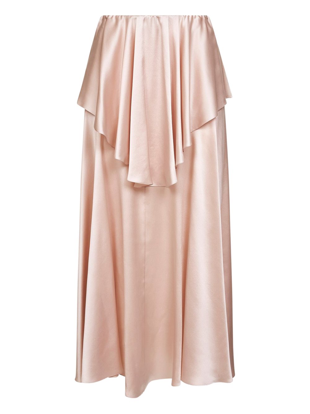 Silk Skirt With Draped Waist Overlay